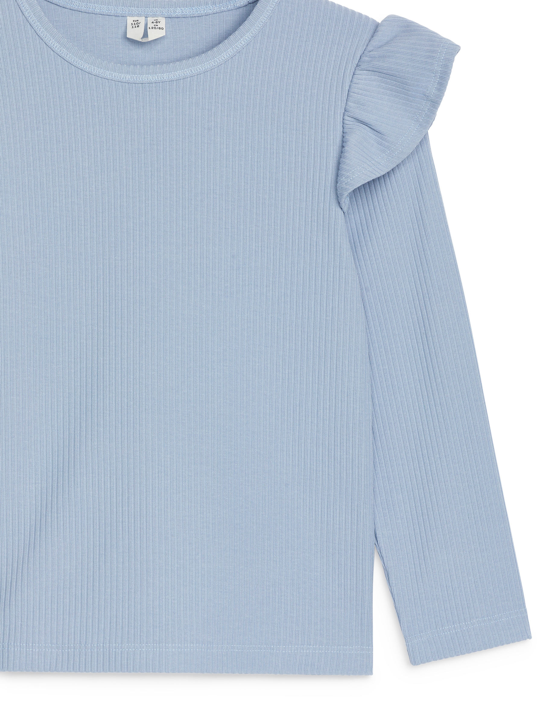 Frilled Jersey Top - Dusty Blue - Slim fit - Children - StillMedia/DescriptiveDetail - 2