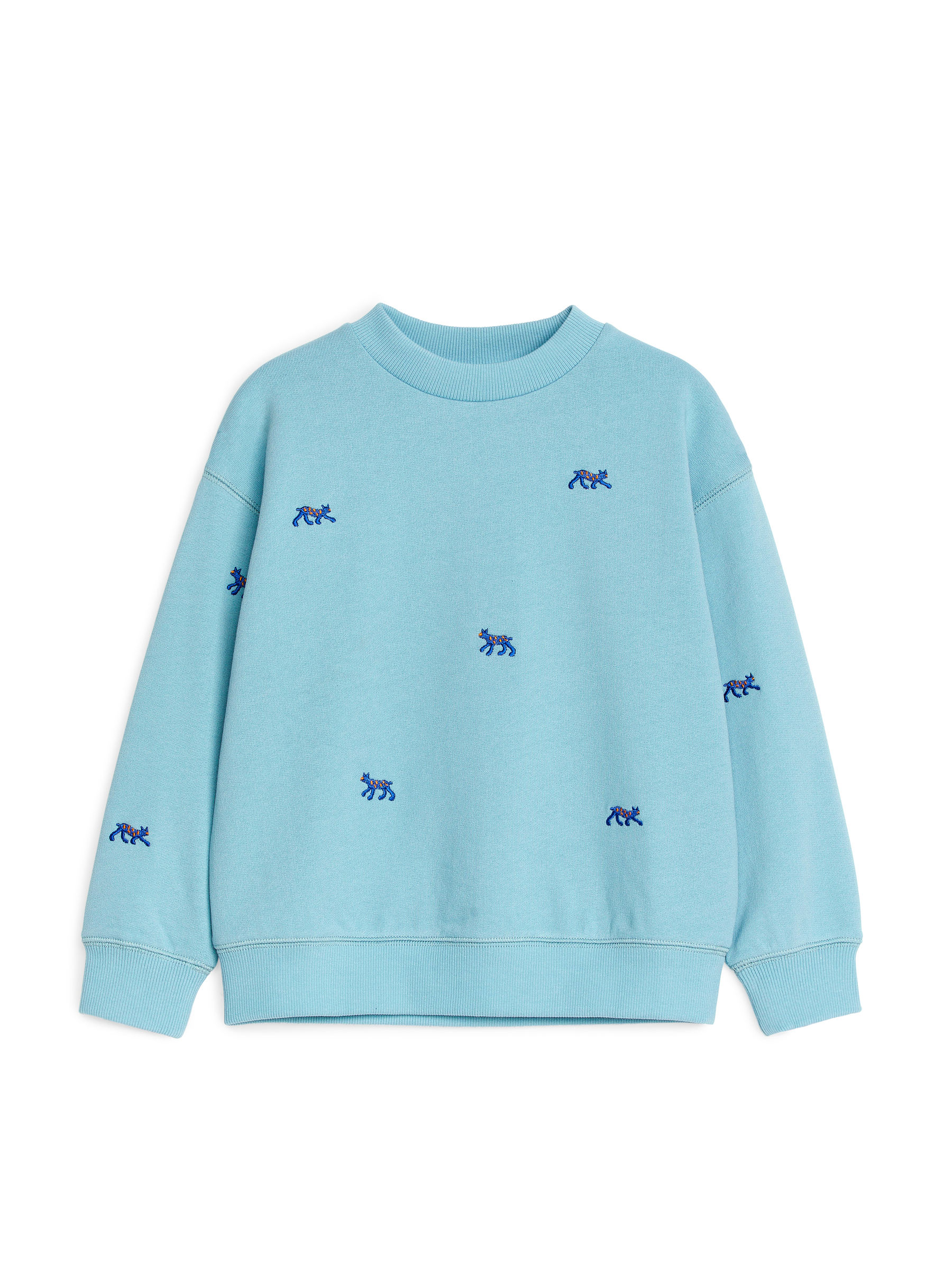 Sweatshirt mit Stickerei - Blasses Türkis/Luchs - Regular Fit - Kinder - 1138746008