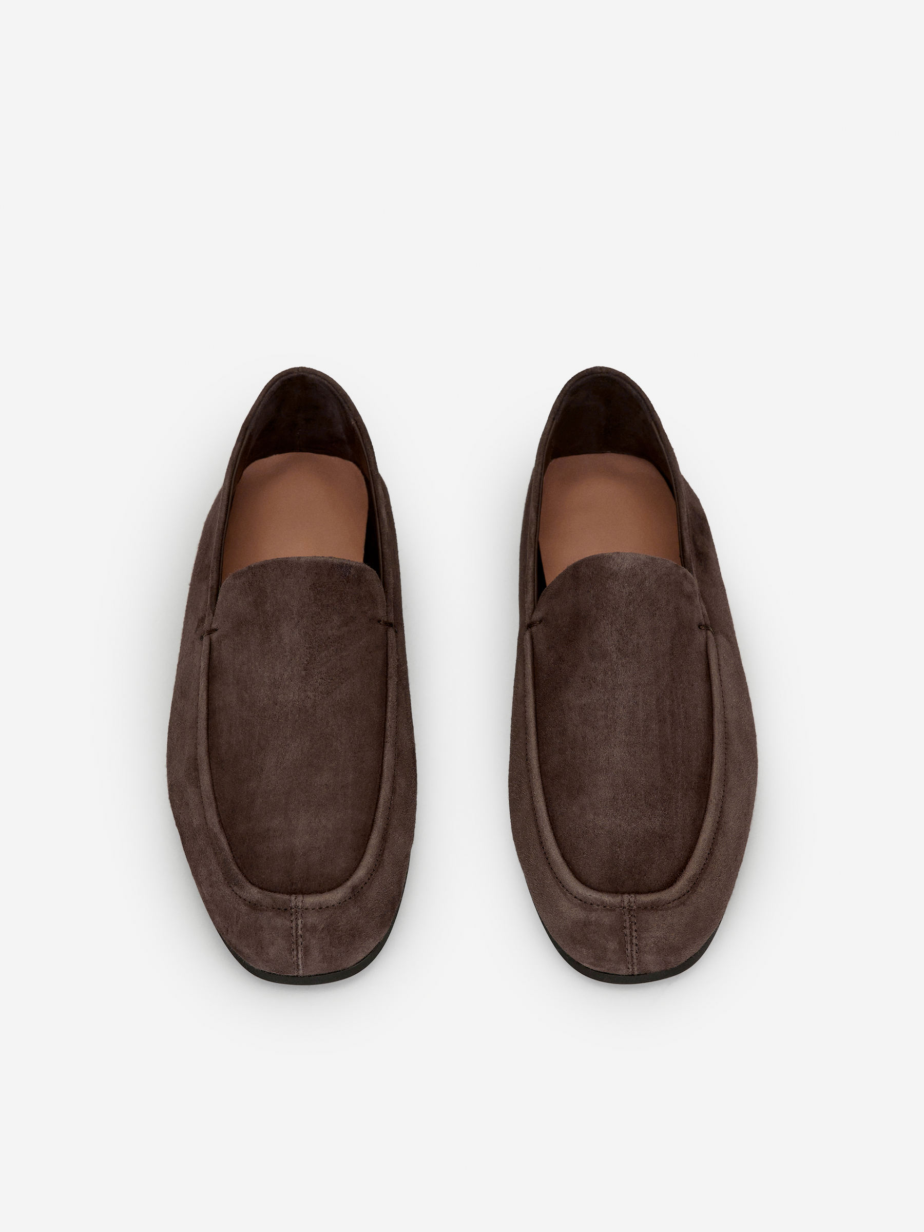 Schmaler Loafer aus Veloursleder-Braun-14174