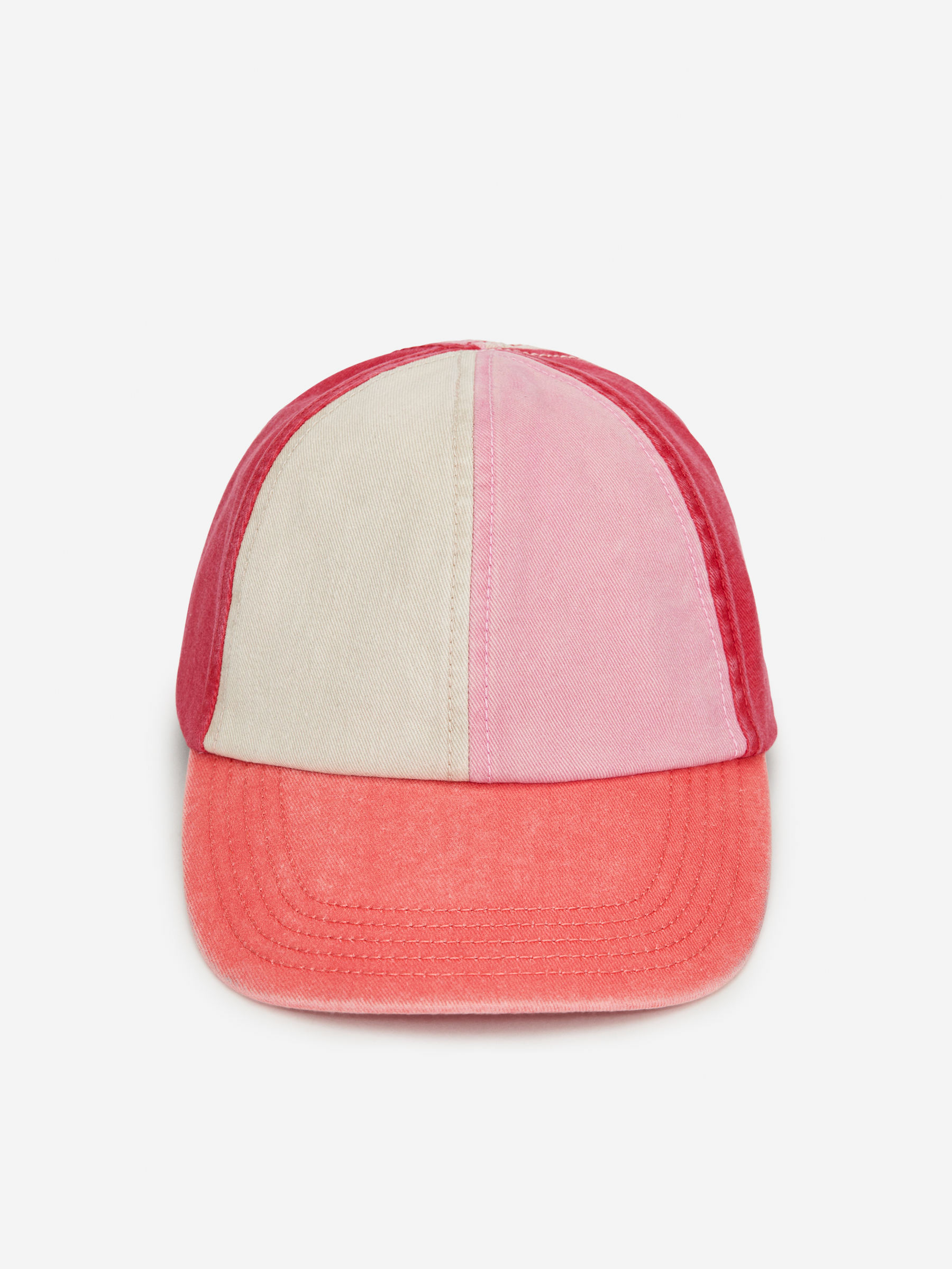 Casquette color block en sergé-#BD433F-14364