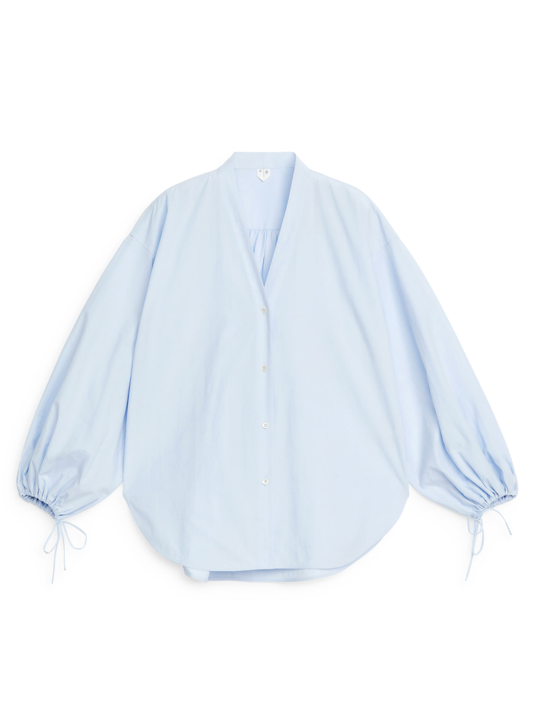 Puff-Sleeve Blouse - Light Blue - Loose fit - Women - 1224798002