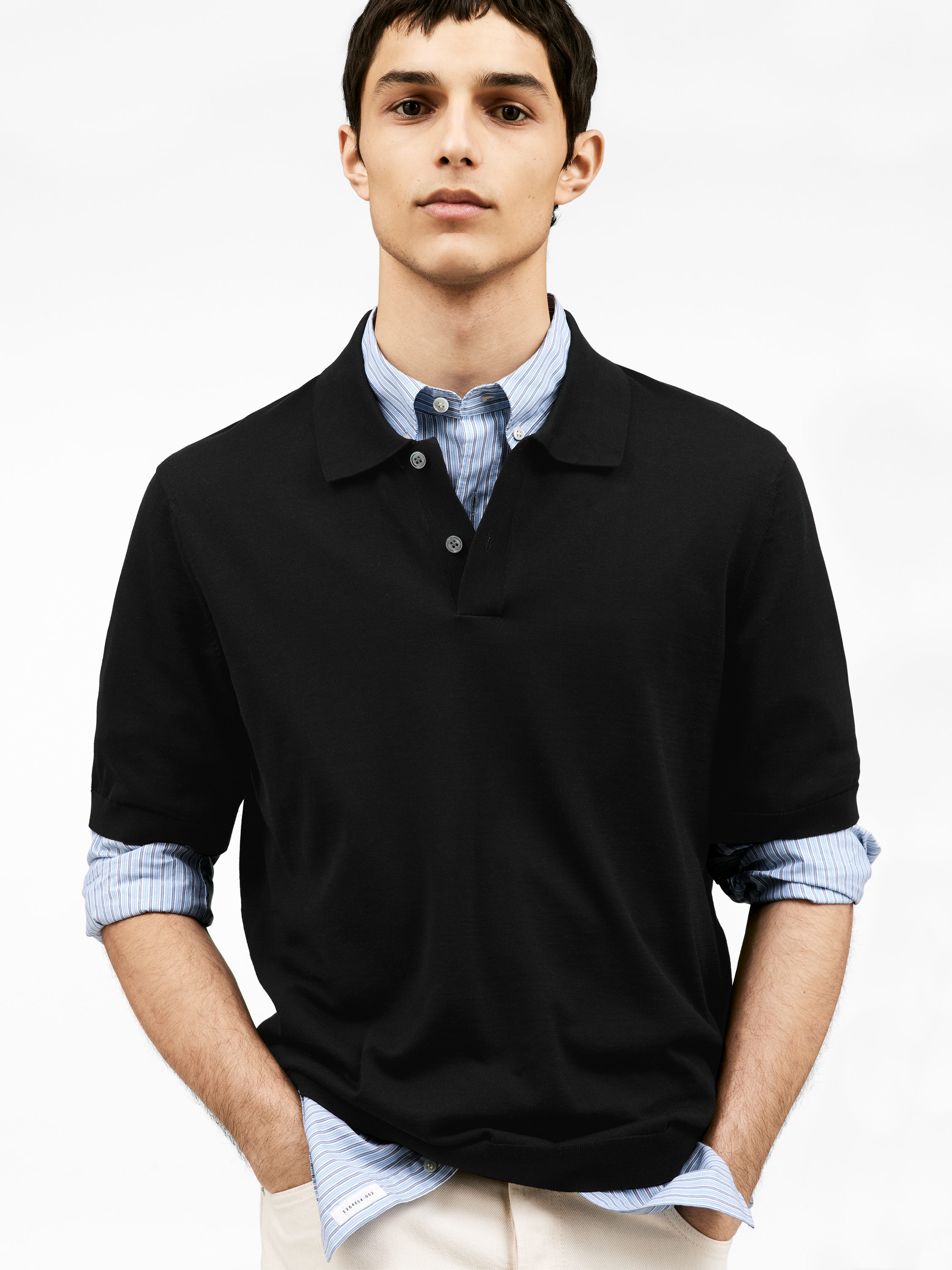 Merino Polo Jumper – Dark Blue – Men – ARKET GB