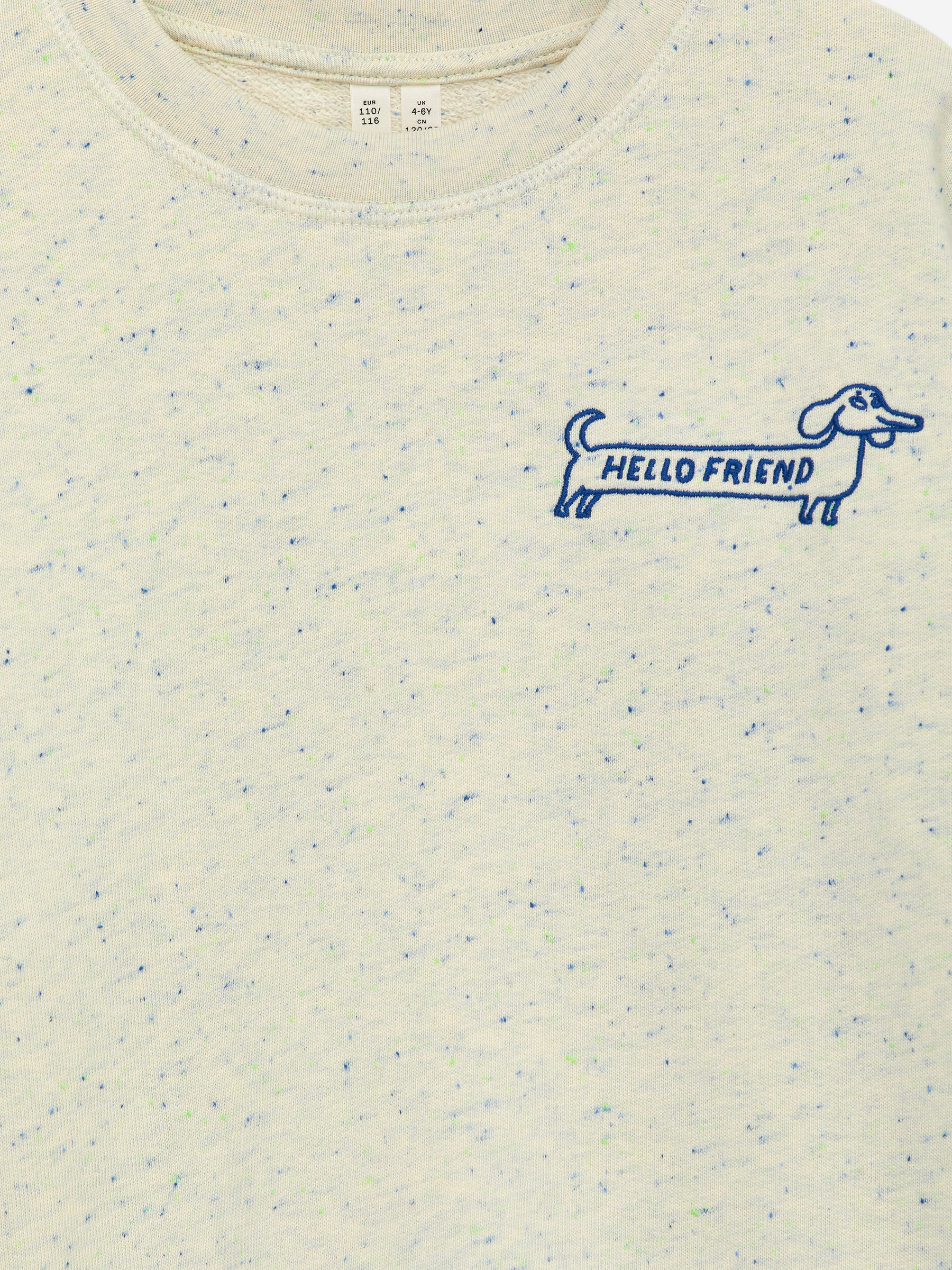 Embroidered Sweatshirt - Off White/Blue Neps - Relaxed fit - Children - StillMedia/DescriptiveDetail - 2