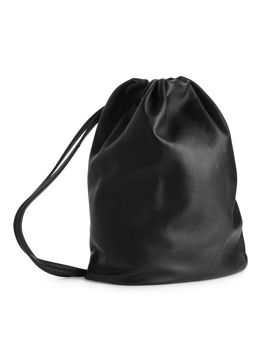 Drawstring Leather Backpack-#272628-12267