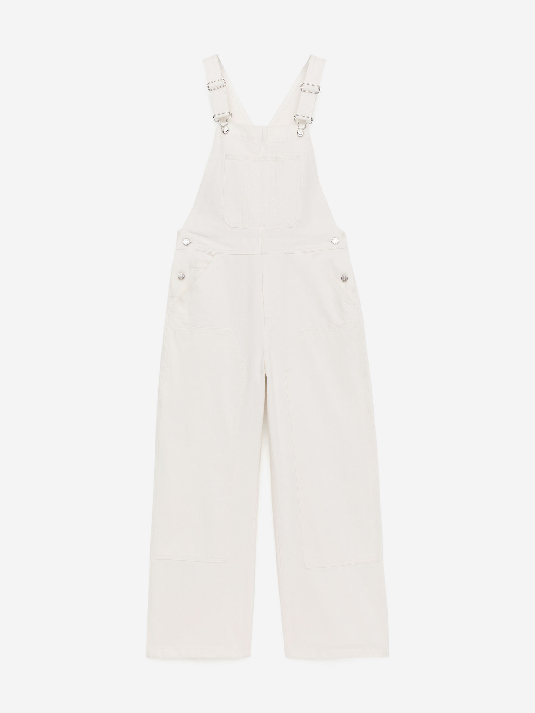 Denim Dungarees-White-15643