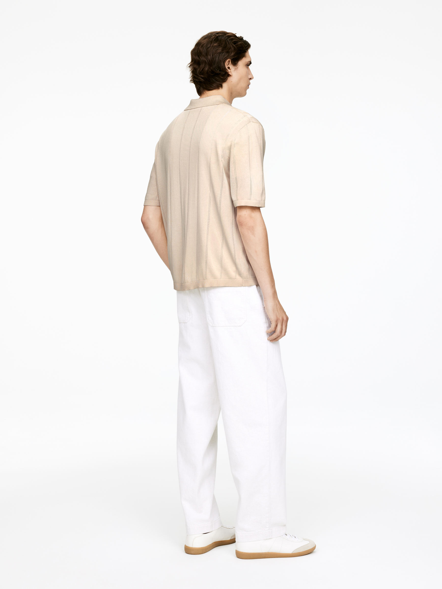 Poloshirt im Pointelle-Strick - Beige - Regular Fit - Men - StillMedia/Lookbook - 3