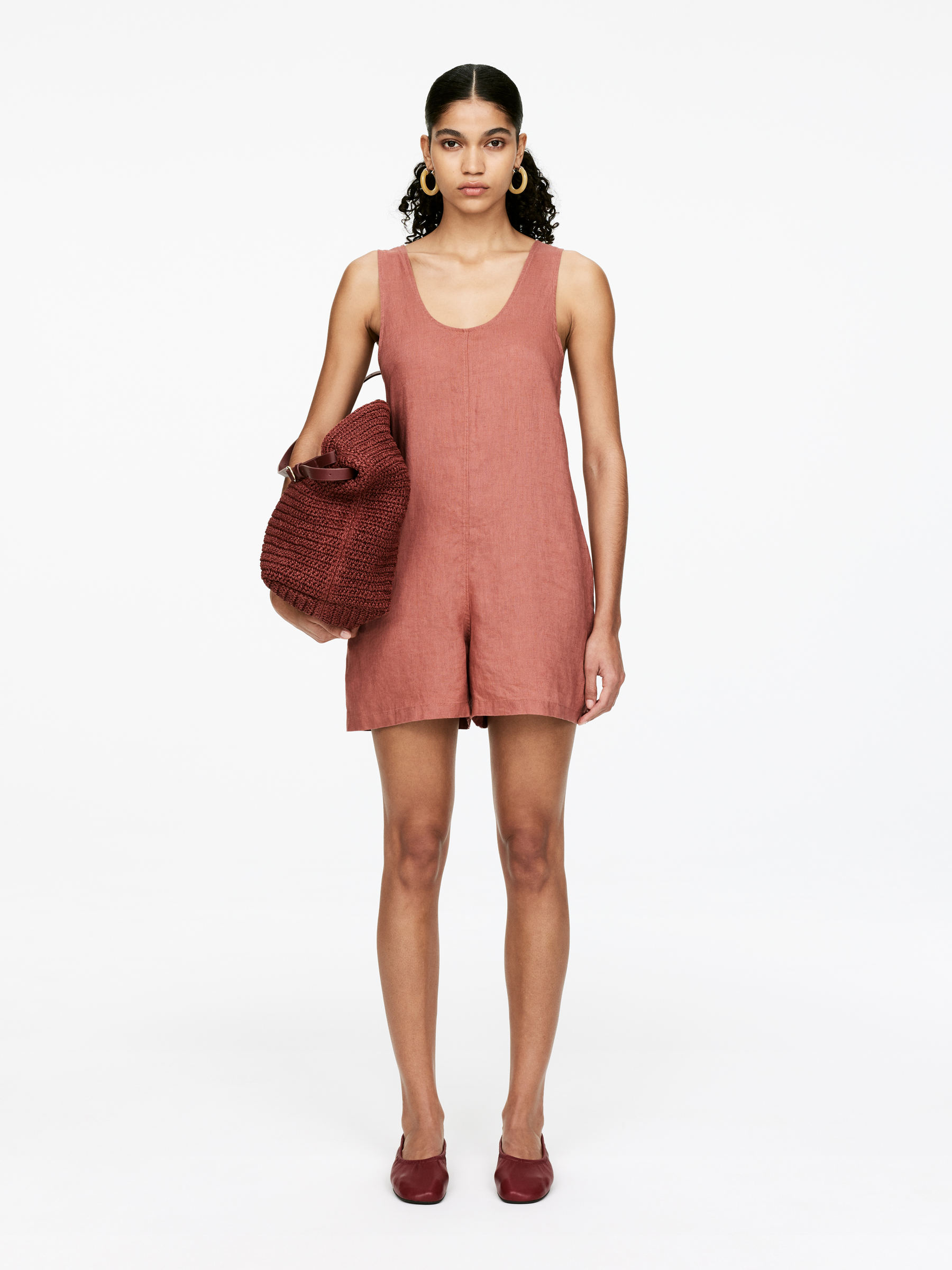 Linen Playsuit-#946960-15338