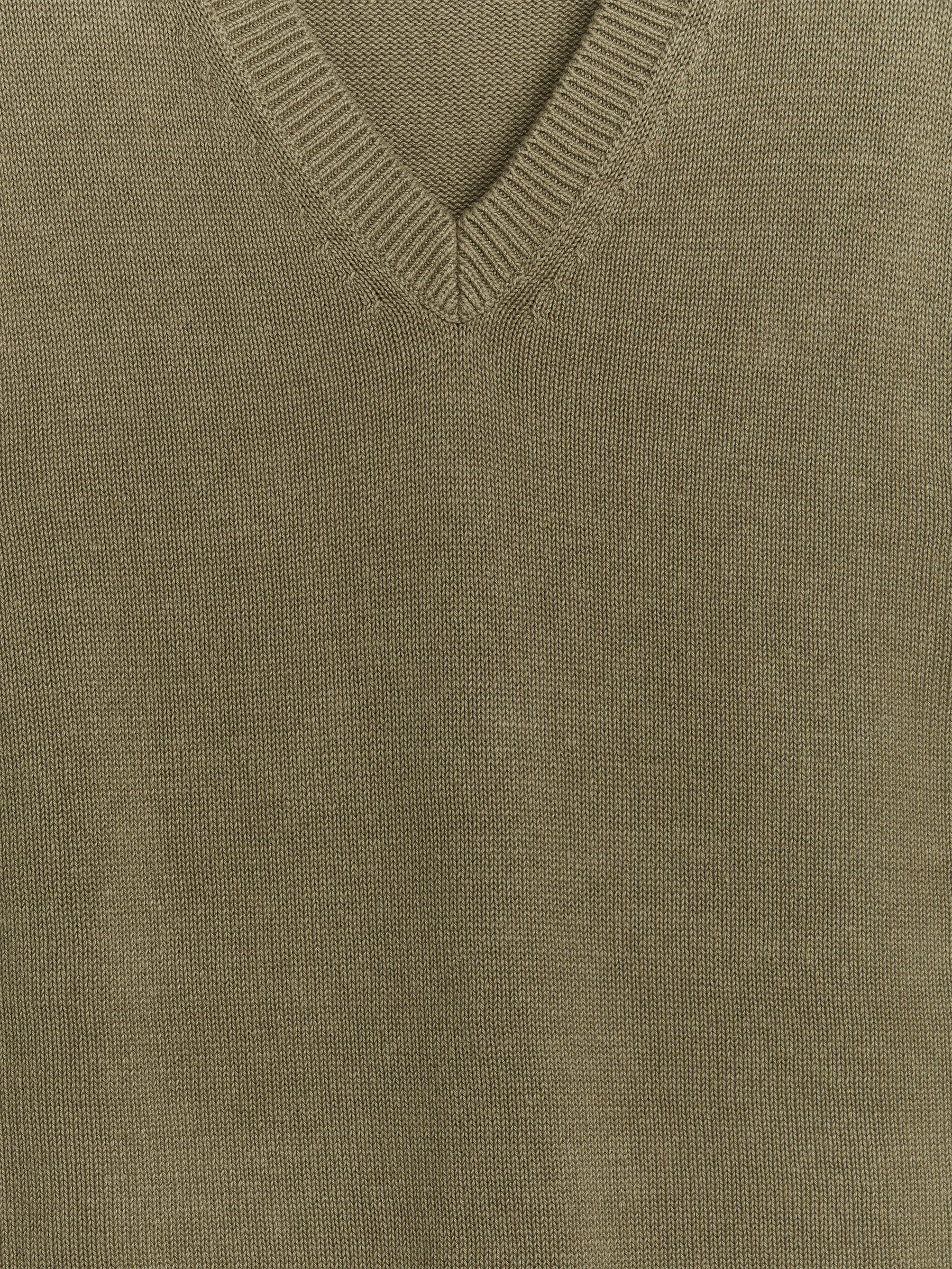 Chaleco de punto de lino y algodón - Verde caqui - Corte relajado - Men - StillMedia/DescriptiveDetail - 1