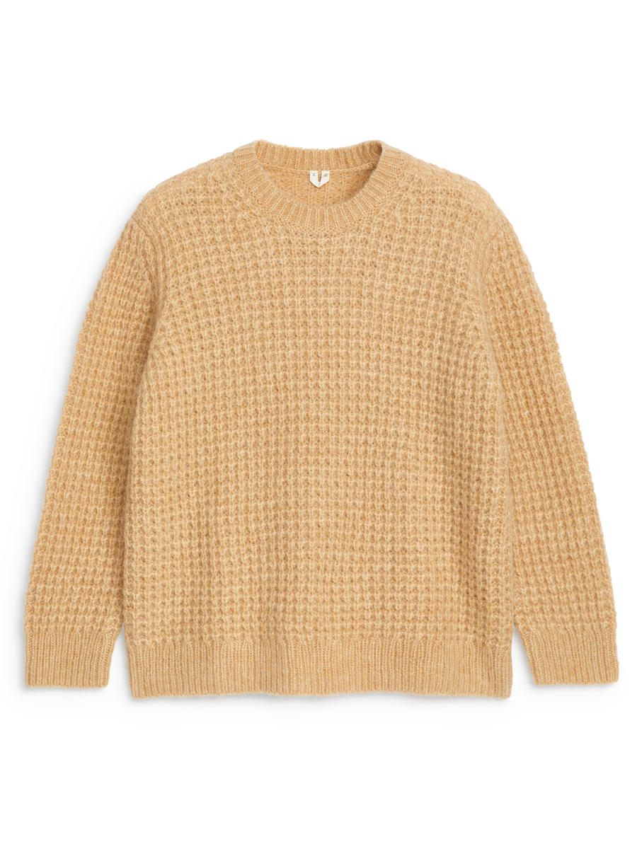 Relaxed Wool-Alpaca Jumper-Beige-13372