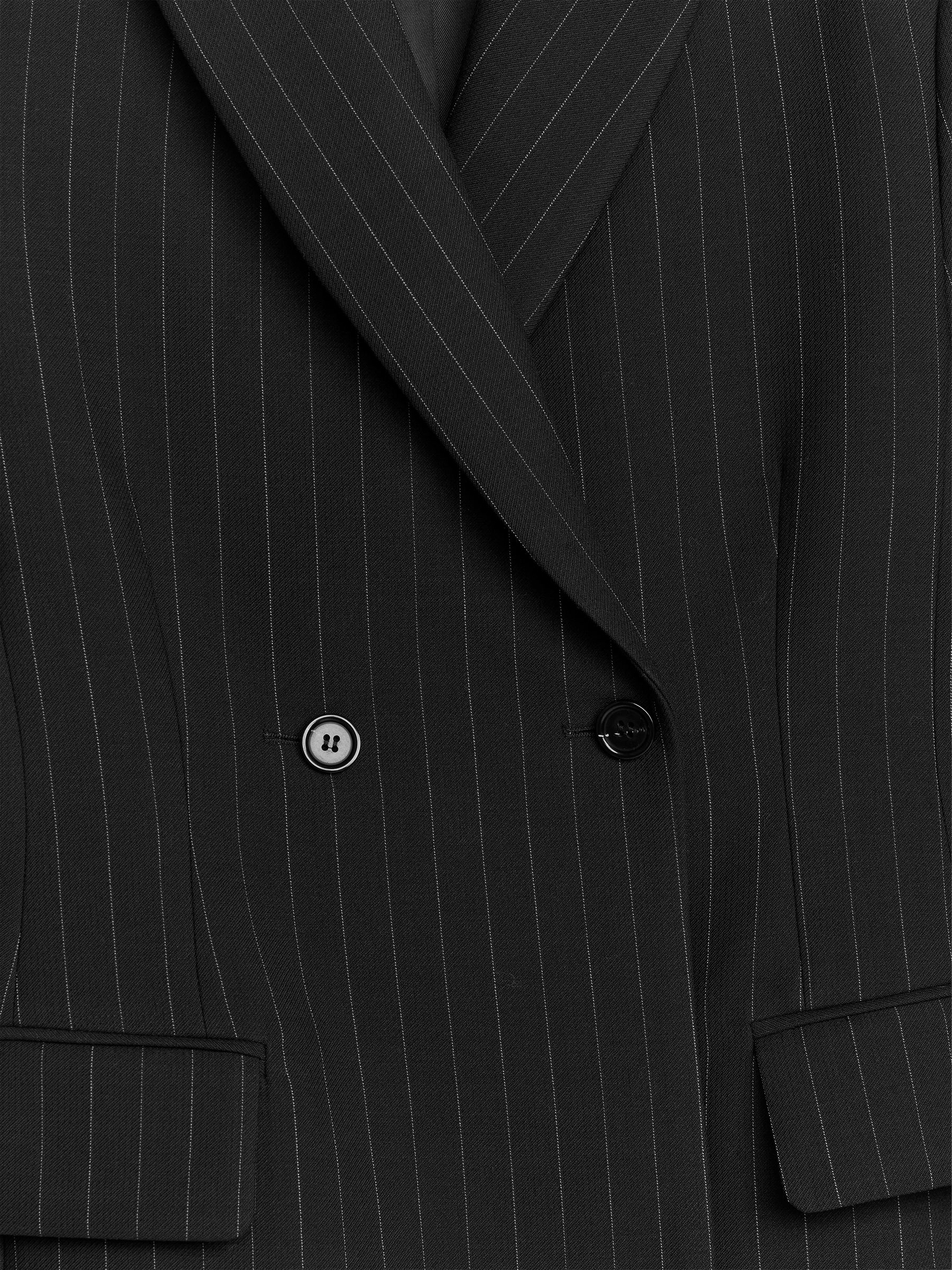 Double-Breasted Pinstripe Blazer - Black - Slim fit - Women - StillMedia/DescriptiveDetail - 1