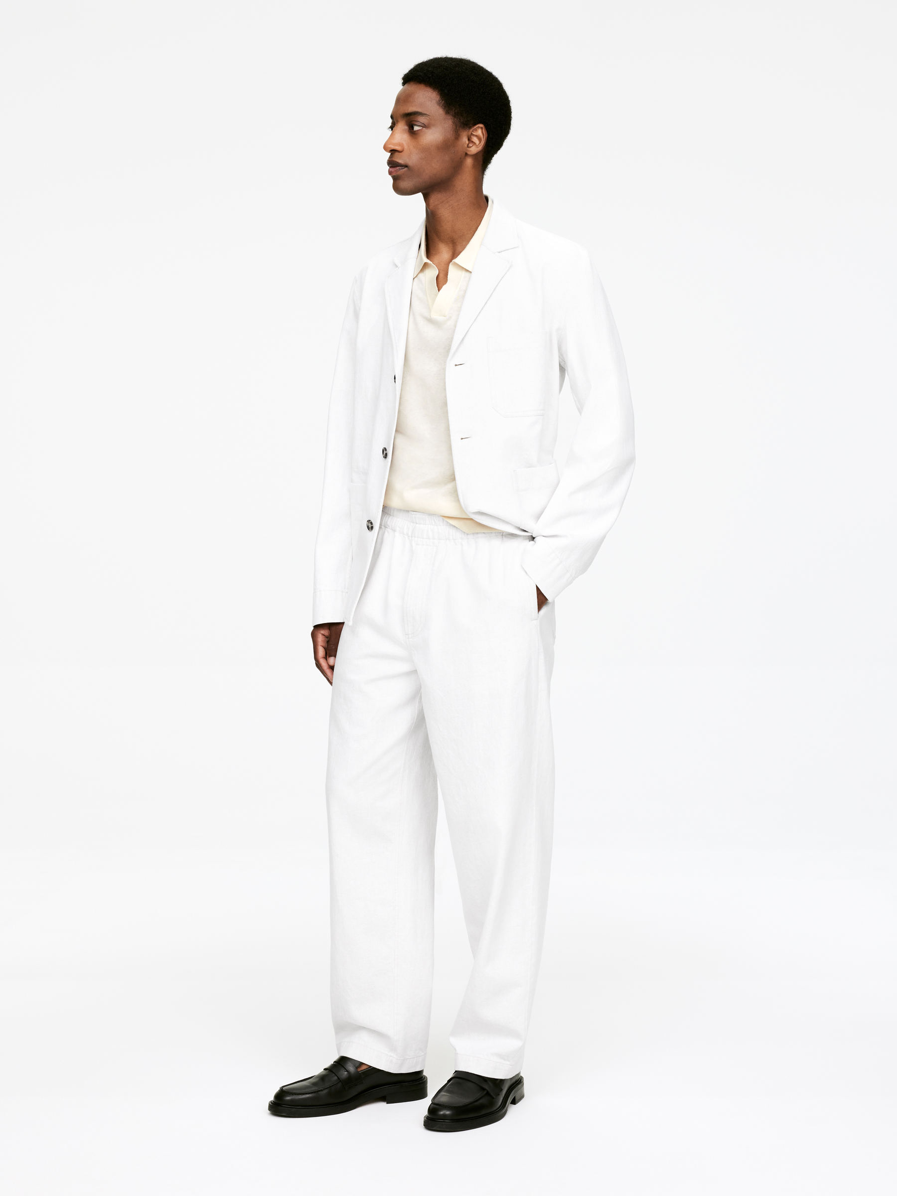 Polo en lin et coton - Blanc cassé - Homme - StillMedia/Lookbook - 26