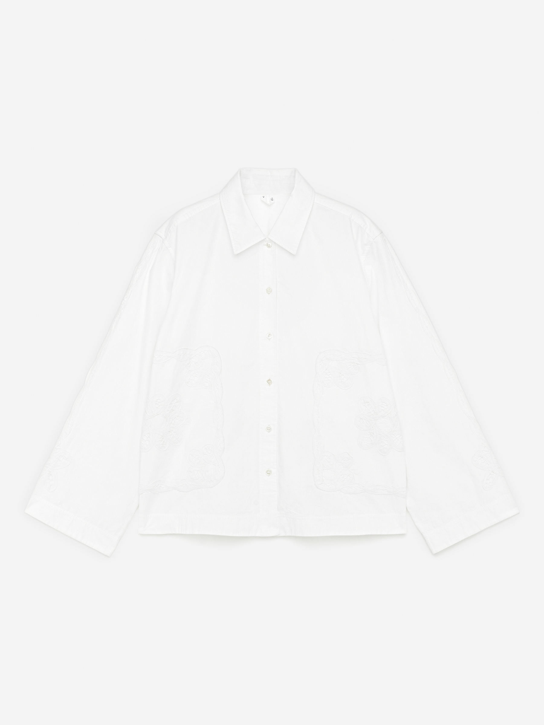 Embroidery-Detail Shirt-White-15250