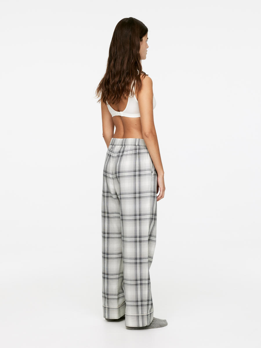 Flannel Pyjama Trousers - Grey/Checkered - Regular fit - Women - 1256288001