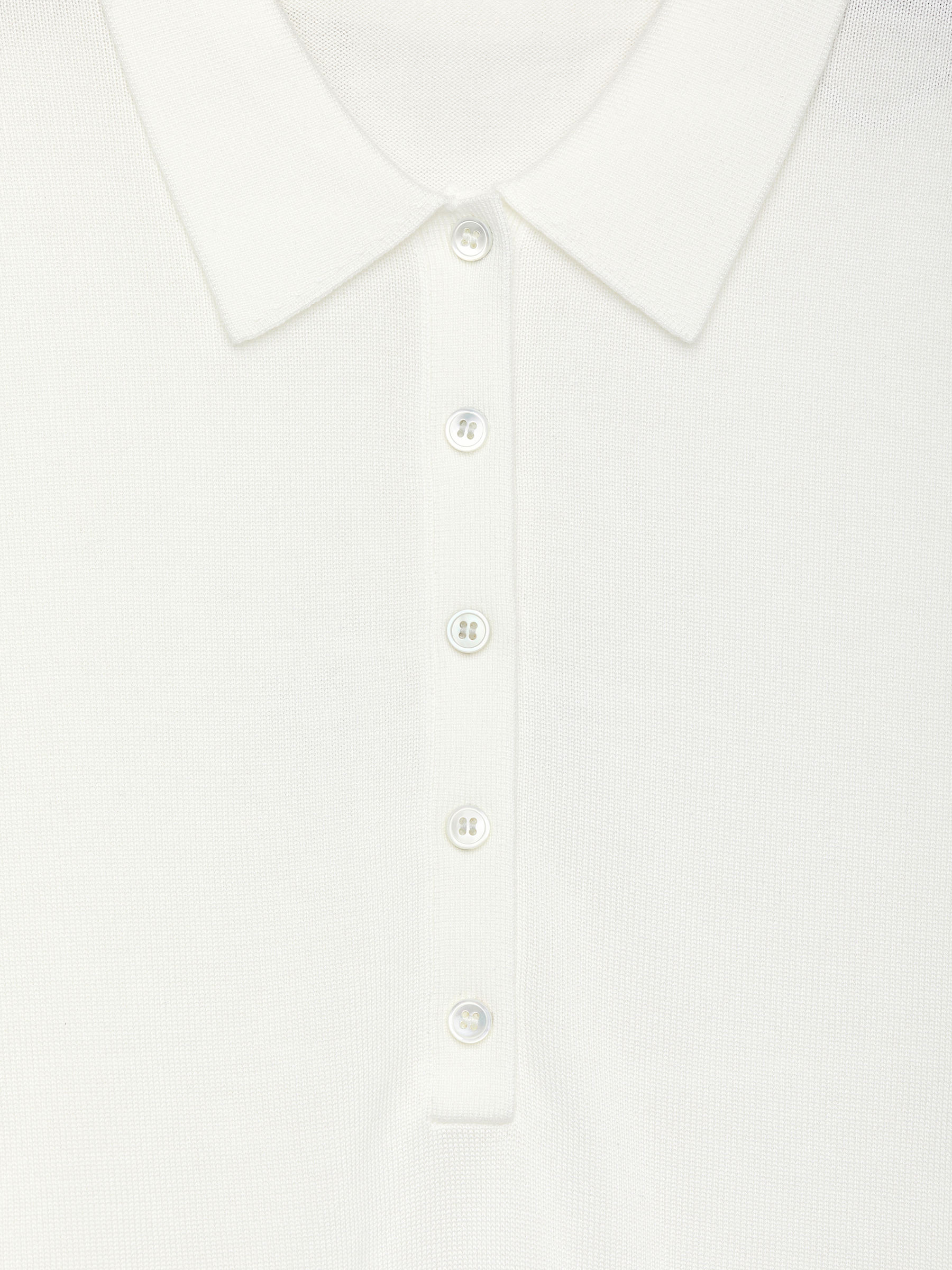 Knitted Polo Shirt - White - Regular fit - Women - StillMedia/DescriptiveDetail - 2