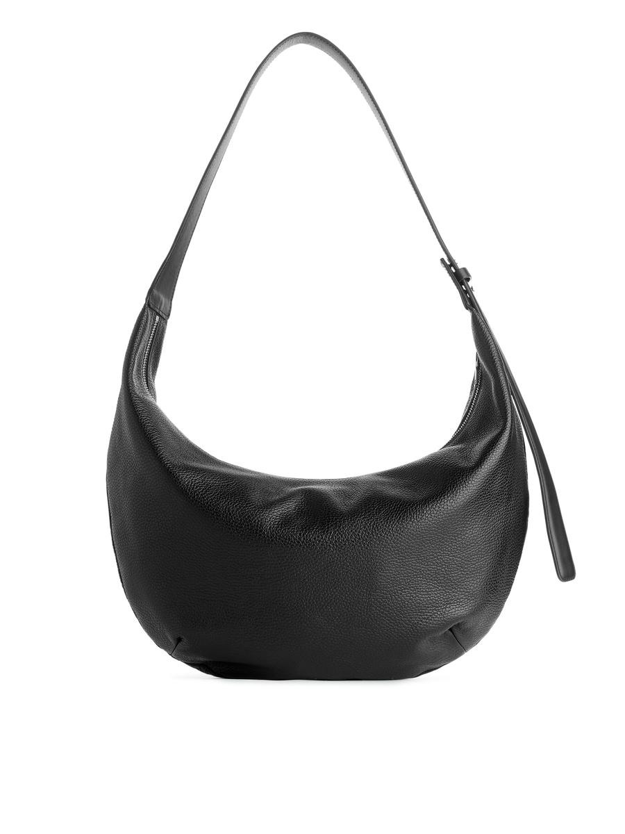 Curved Leather Bag-#272628-3049