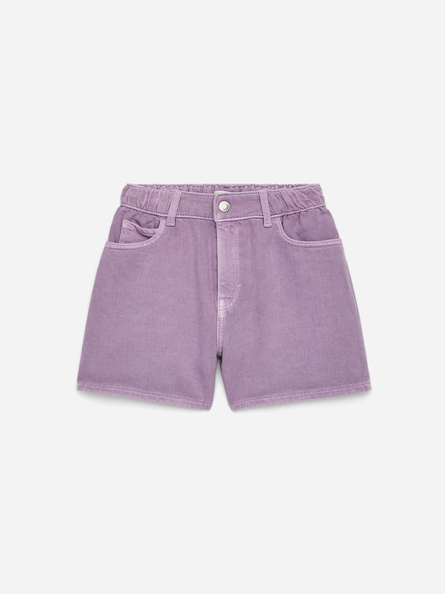 ARKET Girls  Embroidered Denim Shorts Purple,  size 98