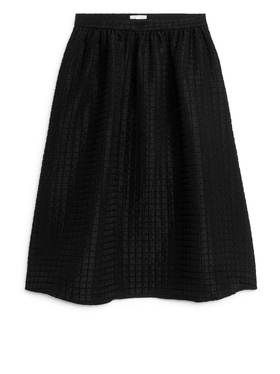 Quilted Midi Skirt Black Women ARKET NL