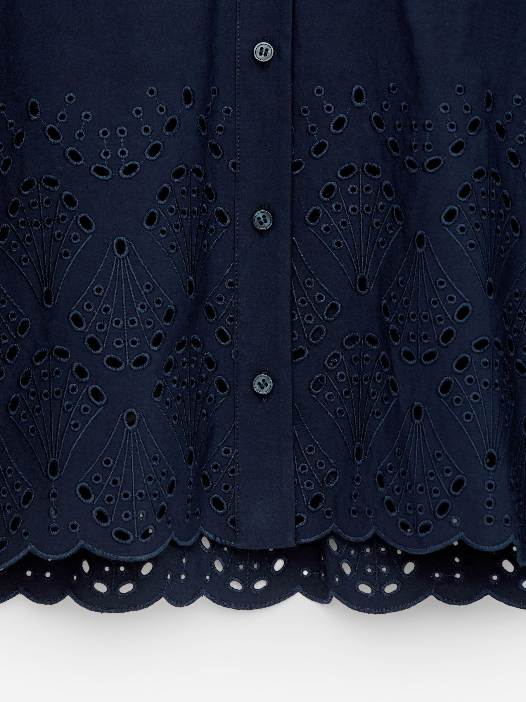 Bluzka z haftem angielskim - Ciemnoniebieski - Fason normalny - Women - StillMedia/DescriptiveDetail - 1