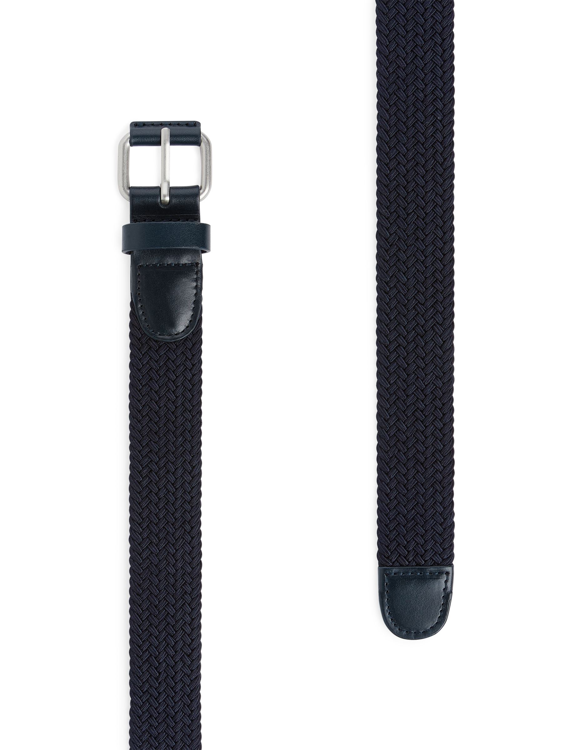 Flechtgürtel mit Lederbesatz - Dunkelblau - Men - StillMedia/DescriptiveDetail - 1