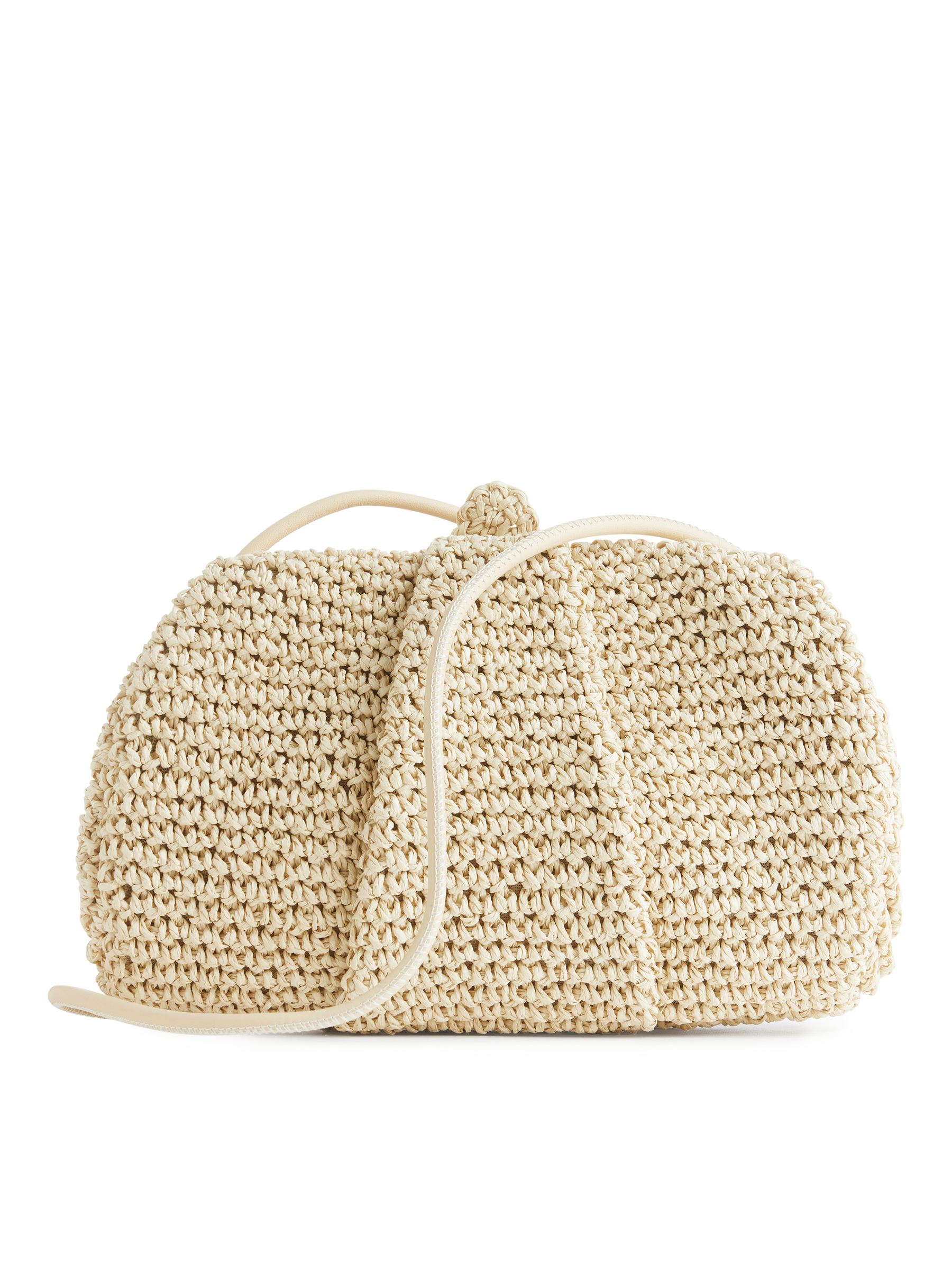 Bolso de mano de paja con adornos de piel - Beige claro - Women - StillMedia/DescriptiveStillLife - 1