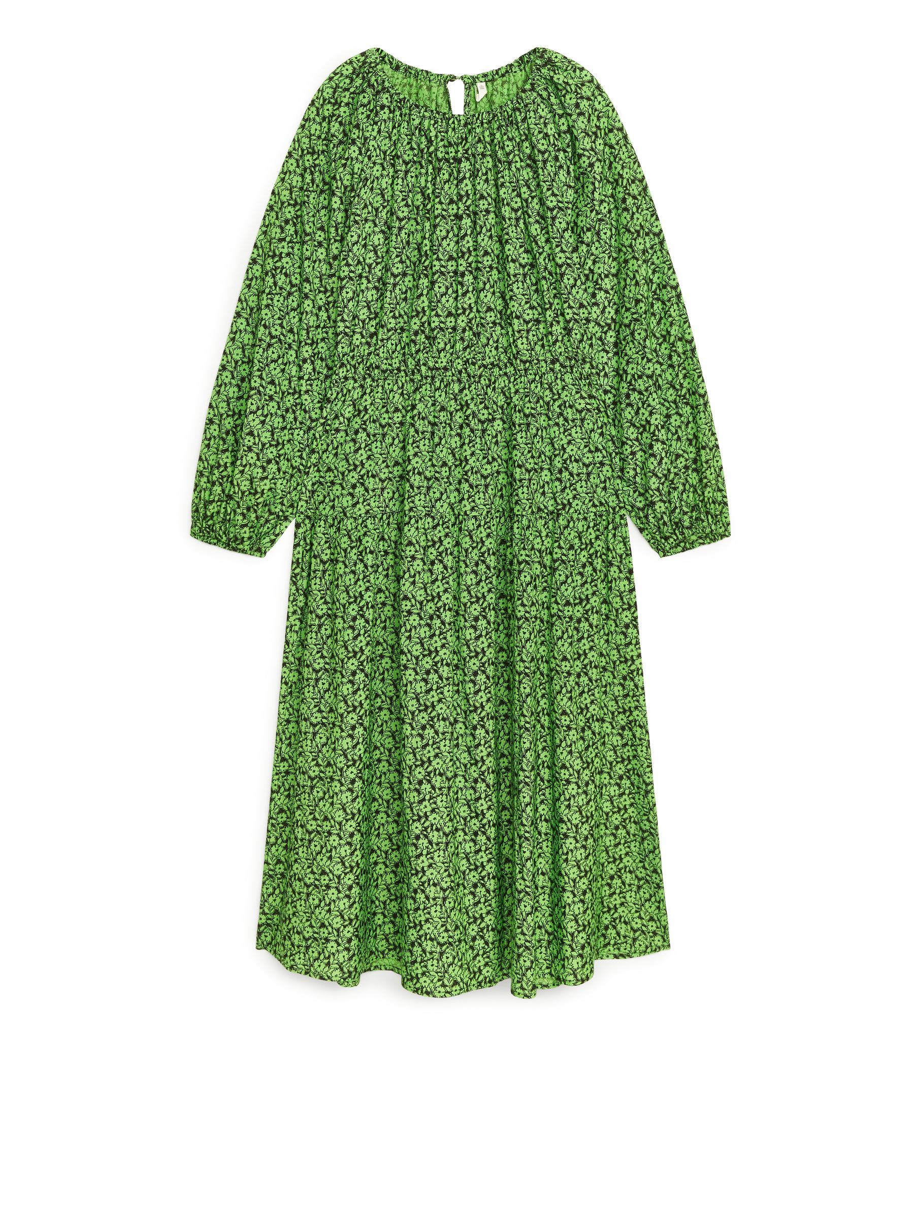 Airy Cupro Blend Dress - Green/Floral - Corte relajado - Women - StillMedia/DescriptiveStillLife - 1