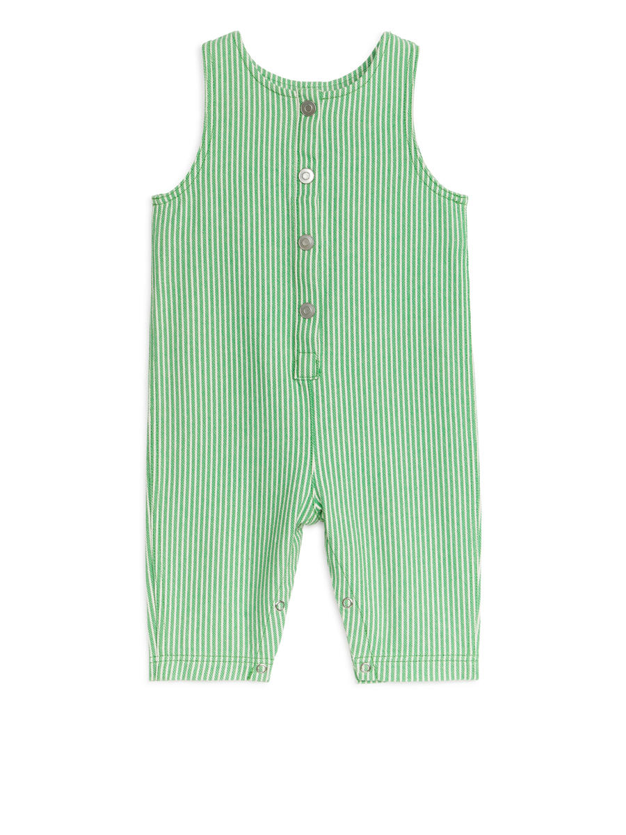 Cotton Jumpsuit - Green/Off White - Regular fit - Children - 1058969005