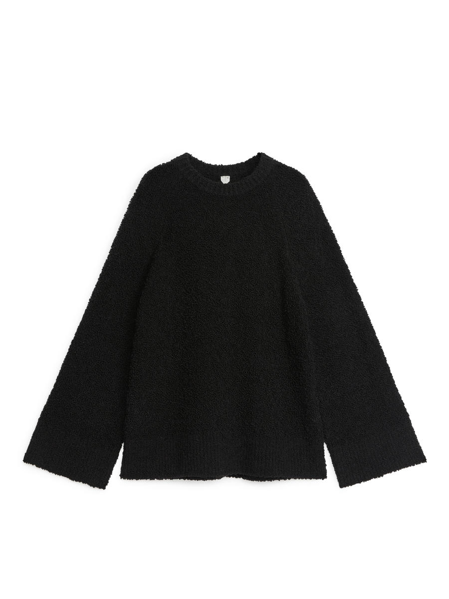 Bouclé Jumper-Black-12175