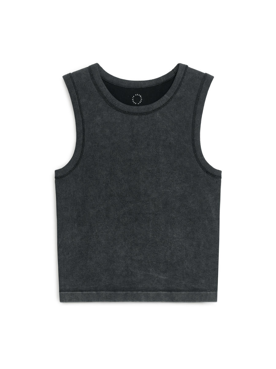 Nahtloses, geripptes Tanktop-#363638-5757