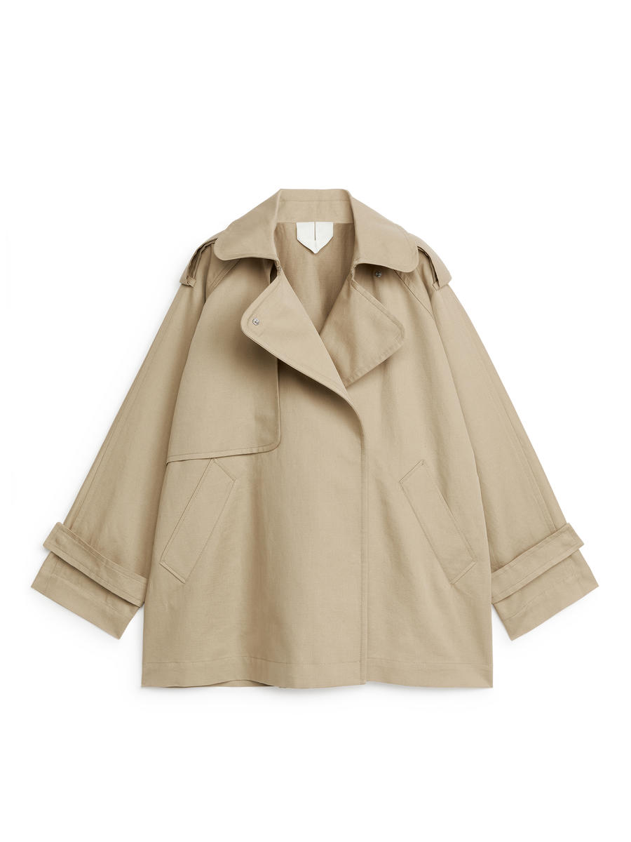 Short Trench Coat-#9F9581-1096