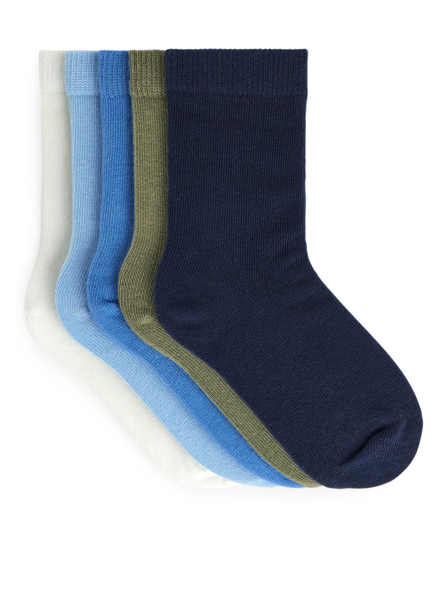 Baumwollsocken, 5er-Pack-#A3BBE0-5814