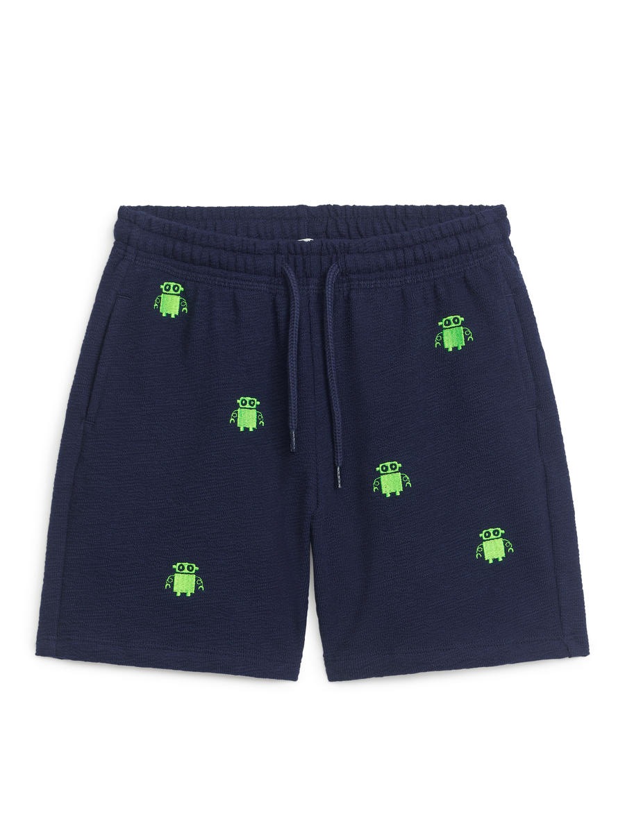 Sweatshorts mit Roboterstickerei-#23263B-4264