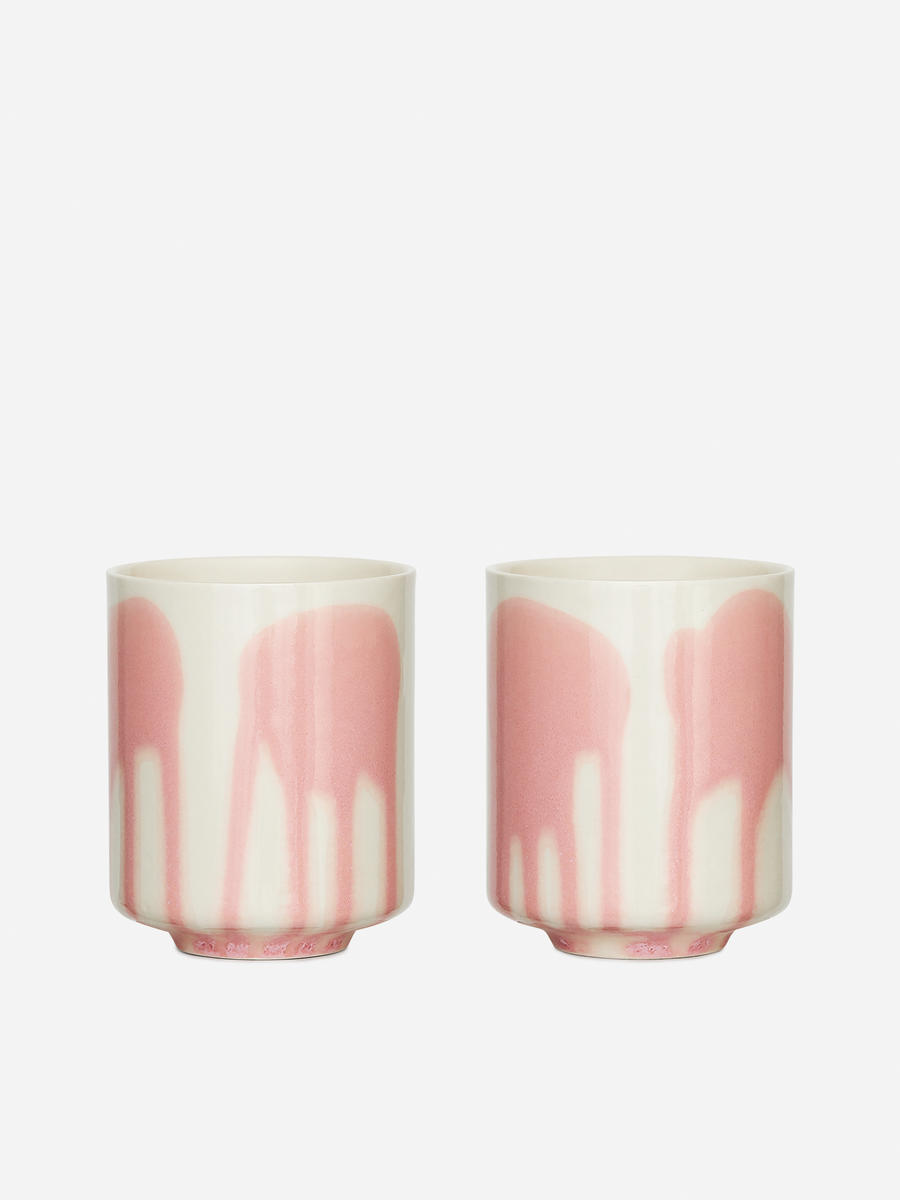 Stoneware Cups Set of 2-#F0D7DD-3162