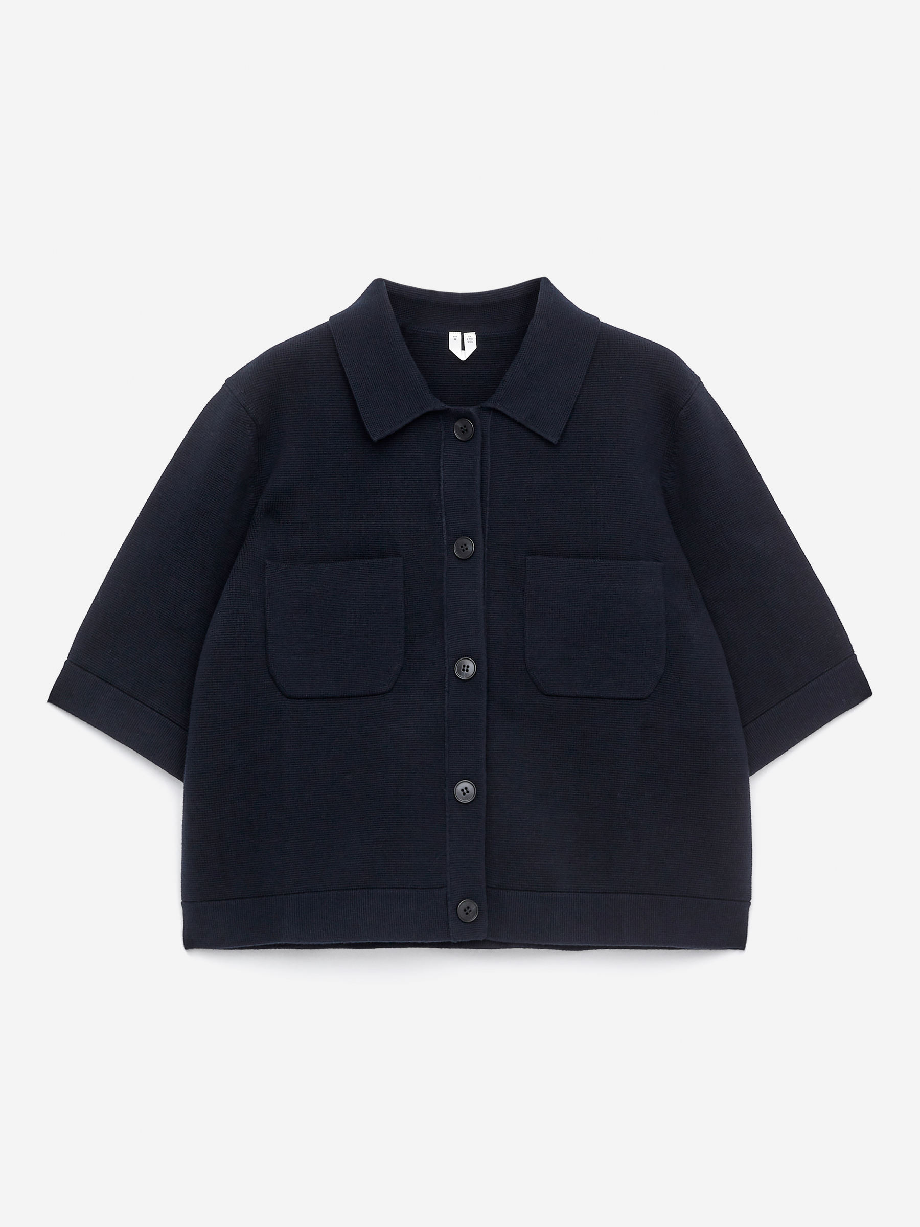 Kortärmad cardigan-Blå-15973