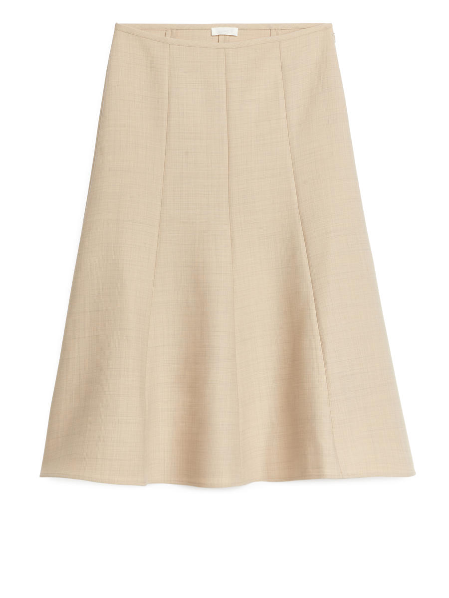 Flared Skirt - Beige - Women - 1211645001