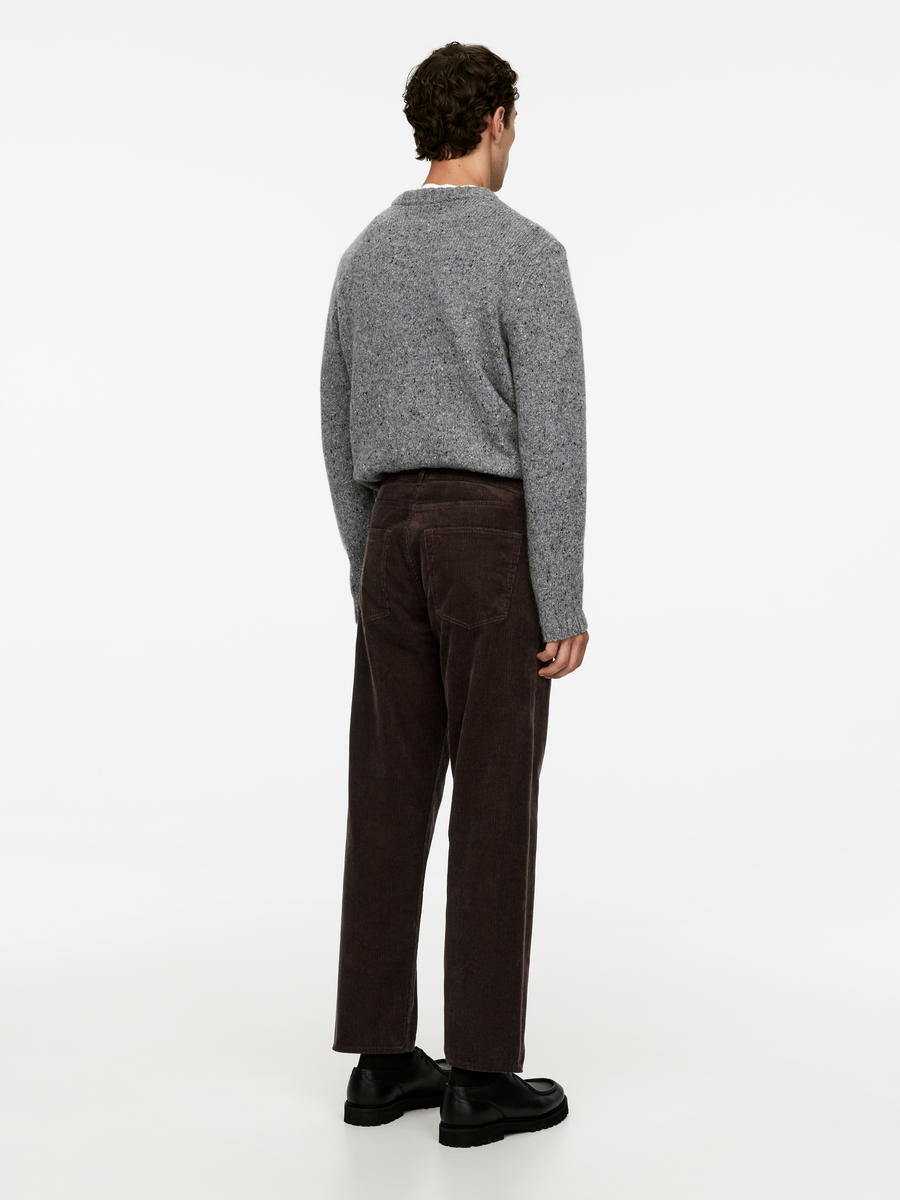 LOOSE Corduroy Trousers-#3D3A37-9734