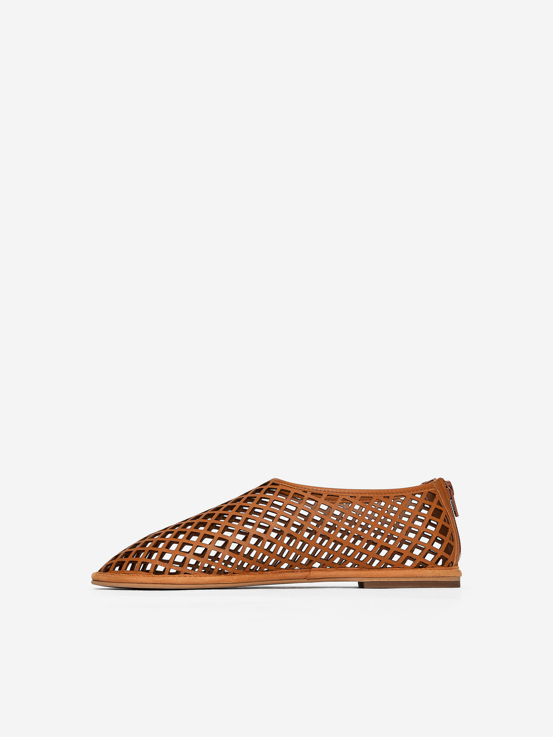 Cut-Out Leather Flats - Orange - Women - StillMedia/DescriptiveStillLife - 4