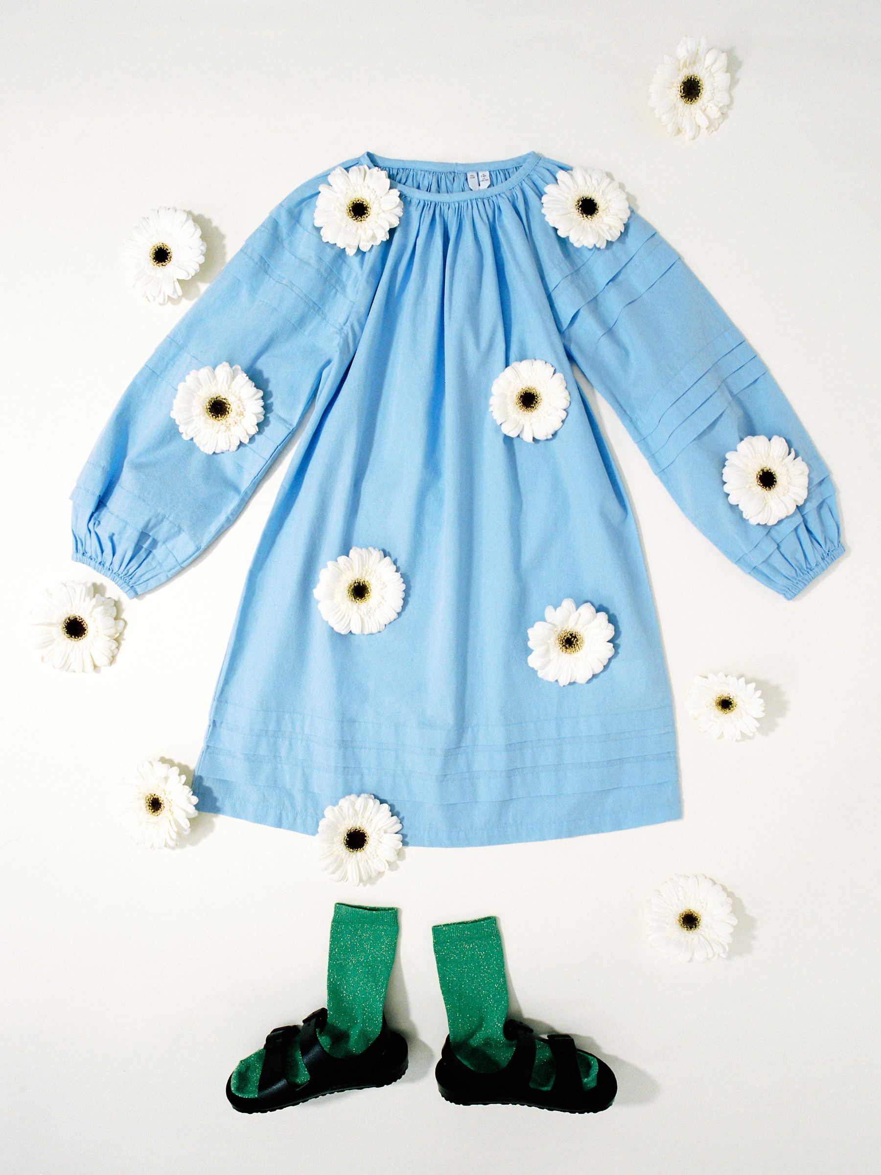 Tuck-Detail Poplin Dress - Light Blue - Regular fit - Children - StillMedia/Environmental - 1