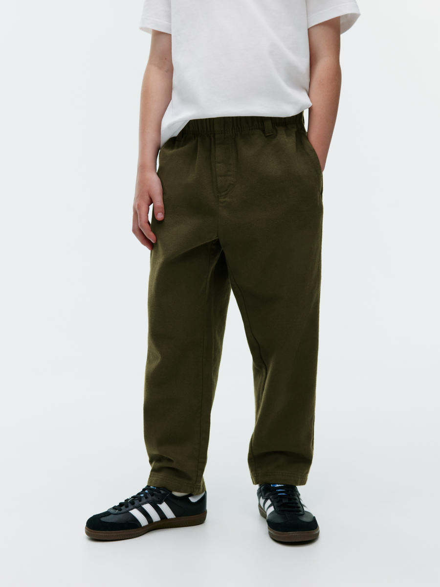 Tapered Cotton Chinos-#45473E-12033