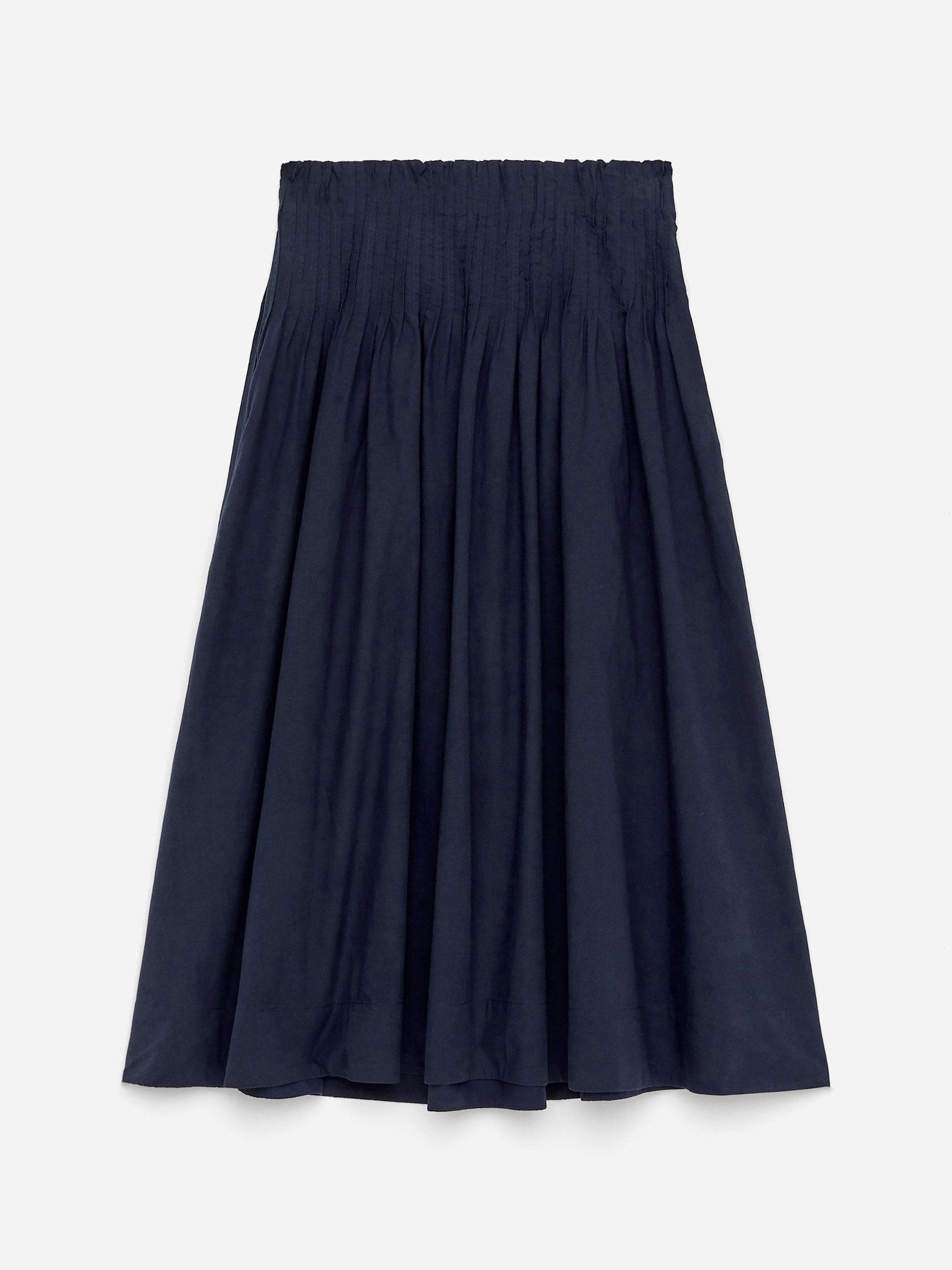 【THE MOZZ】Nava Pin-Tuck Cotton Skirt Nava Cotton Twill Flared Skirt