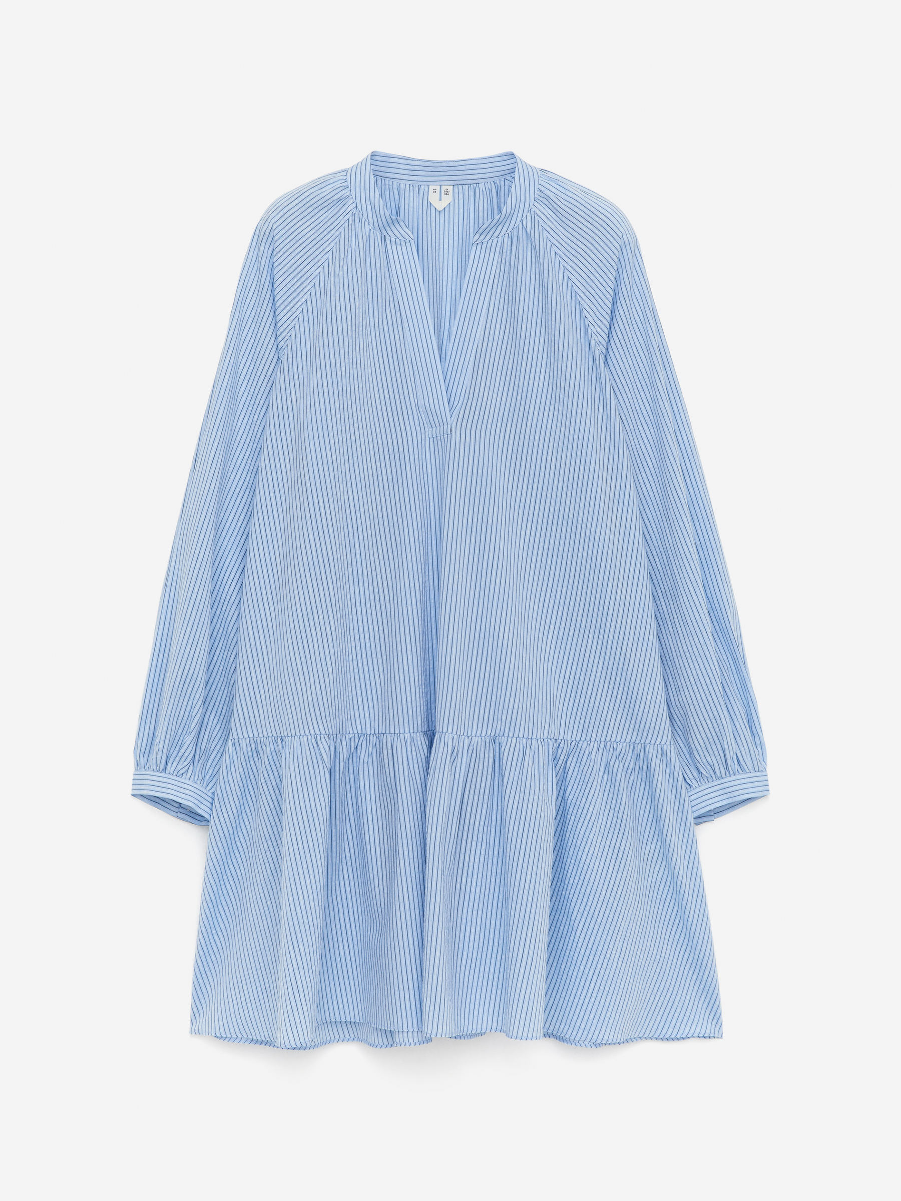 Linen-Cotton Dress-Blue-15259