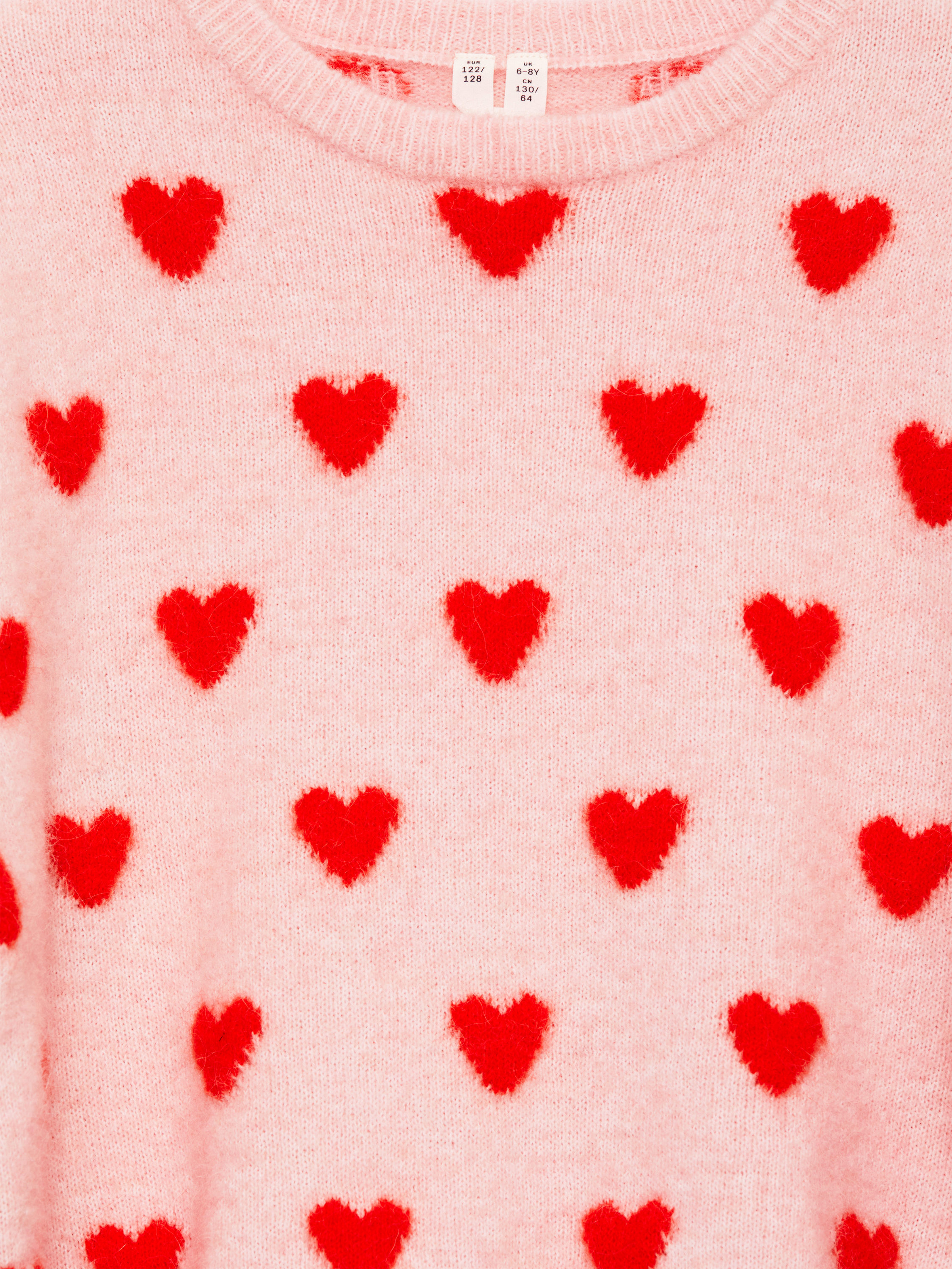 Intarsia Knit Jumper – Pink/Hearts – Children – ARKET NL