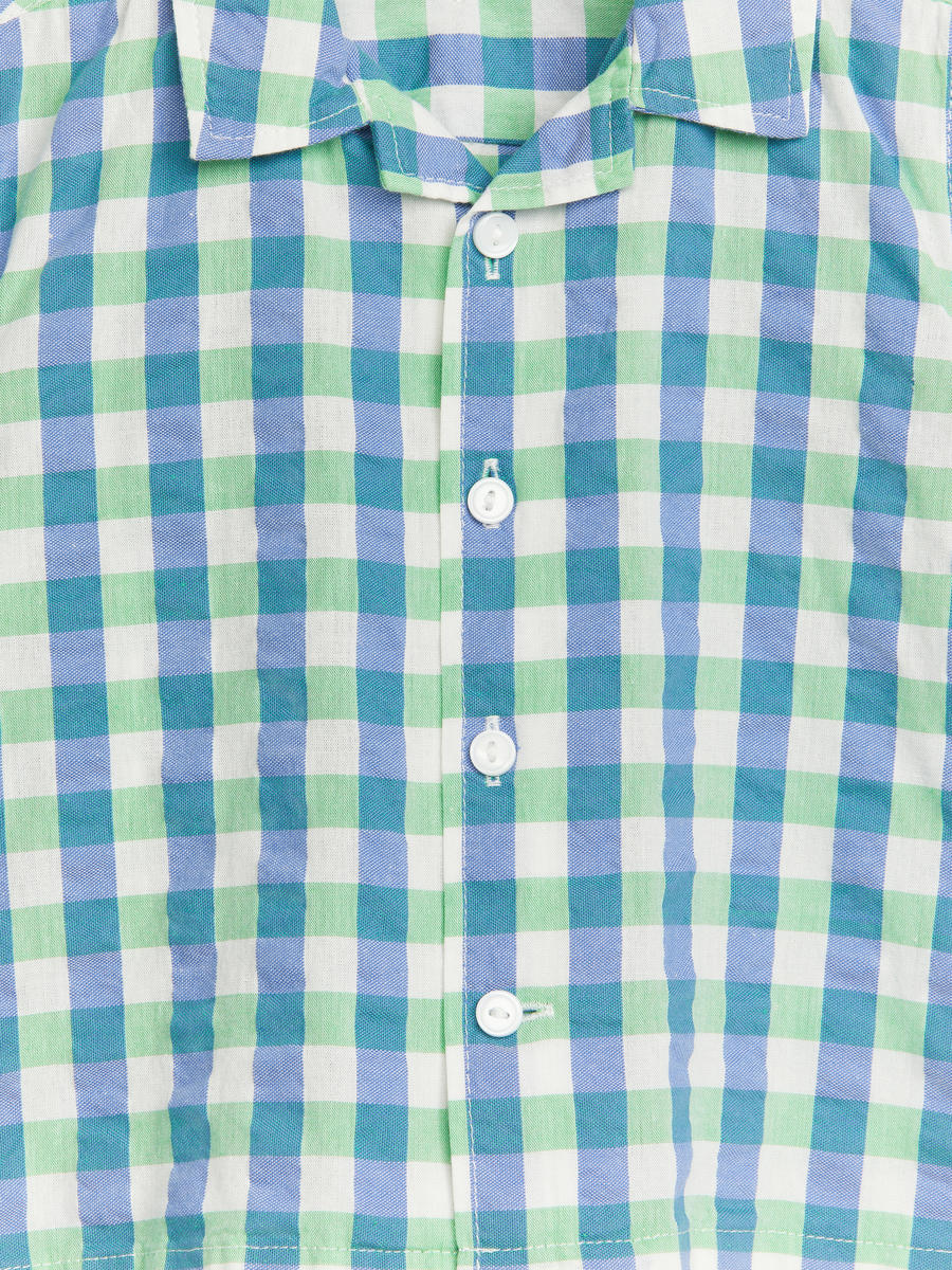 Seersucker Shirt-#657CBE-5495