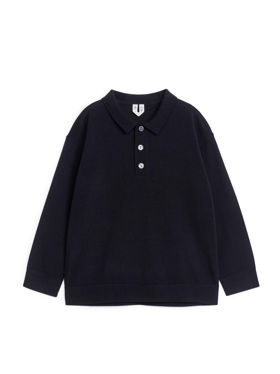 Wool Polo Jumper-#4C5164-3937