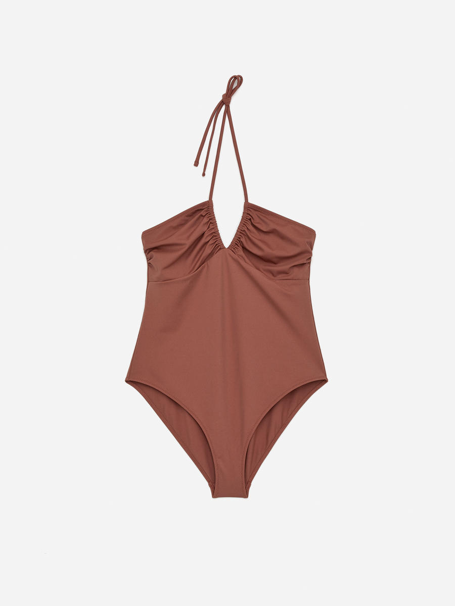 ARKET Women's  Halterneck Swimsuit Orange,  size 32