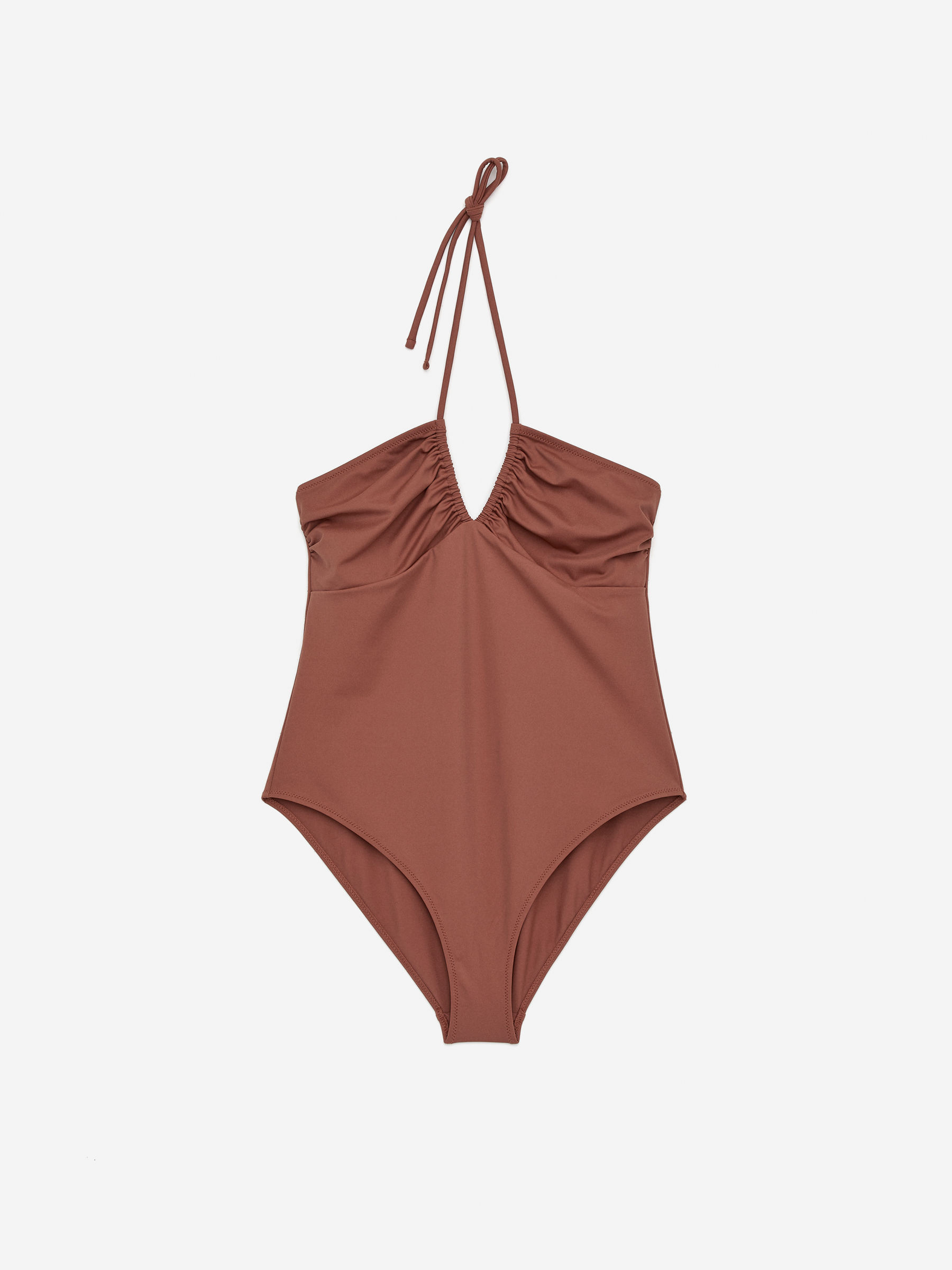Halterneck Swimsuit-Orange-15804