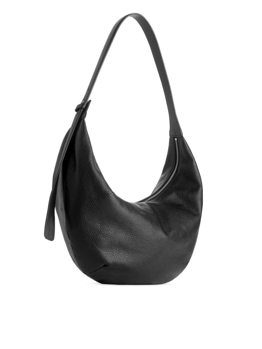 Curved Leather Bag-#272628-3049