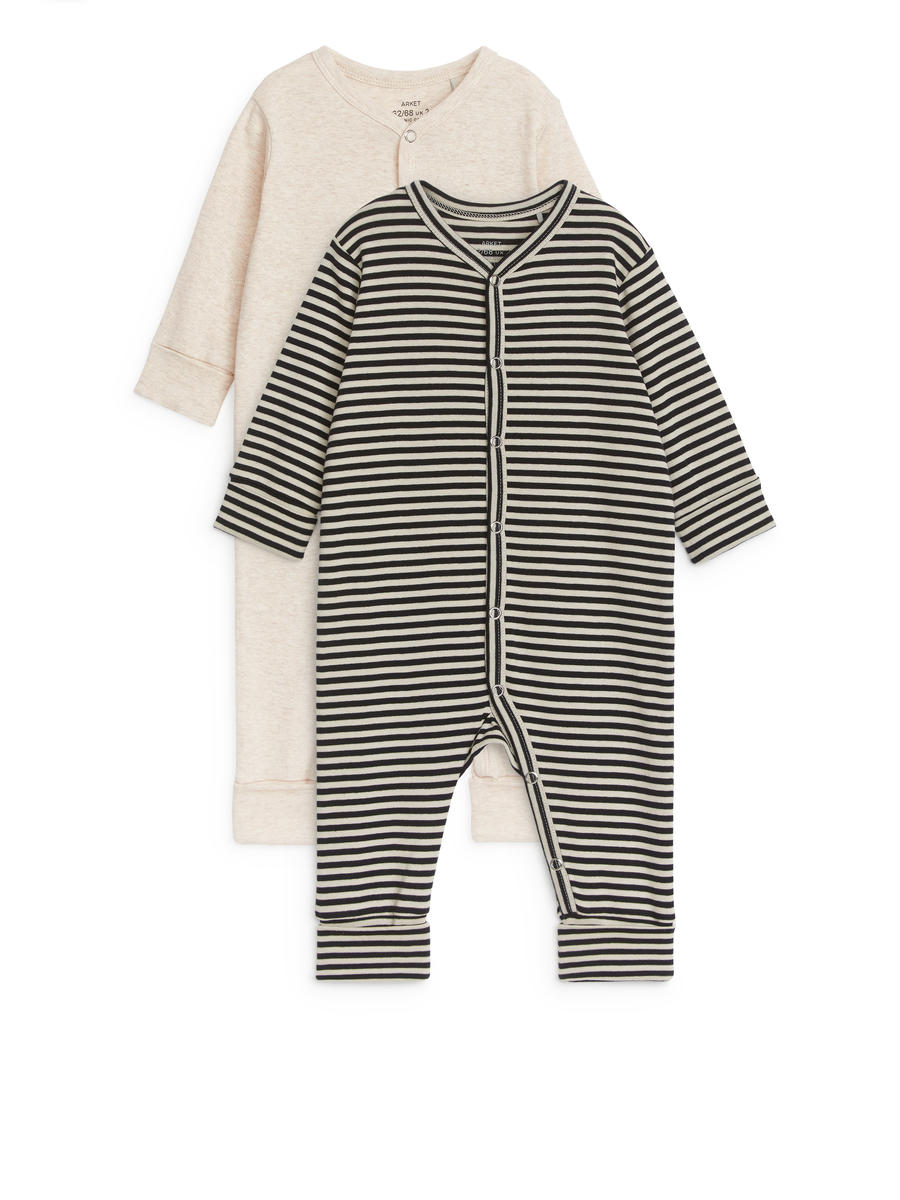 Pyjama-Overall im 2er-Set-Schwarz-7957