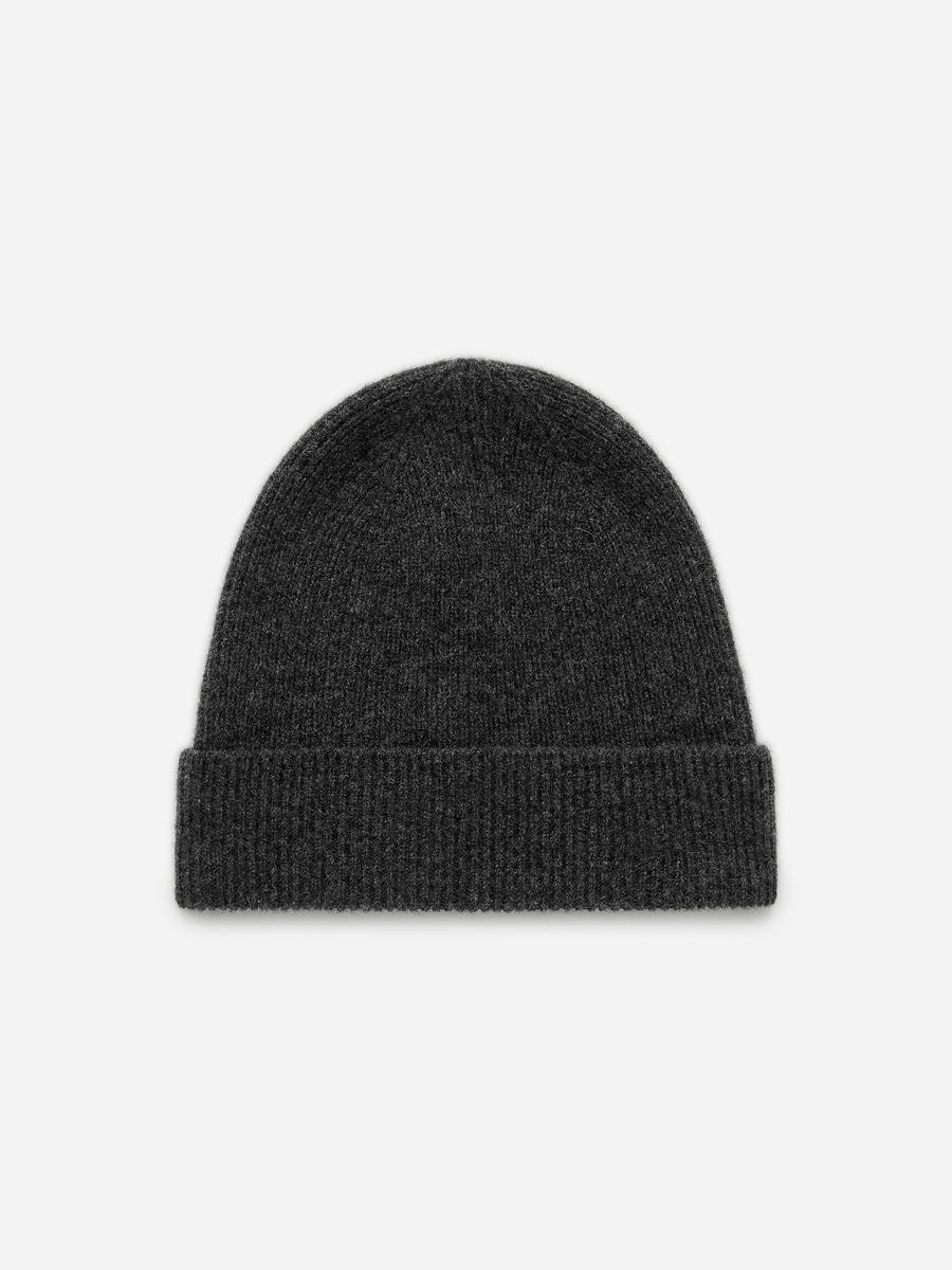 Wool Cashmere Beanie-#494A4F-13174