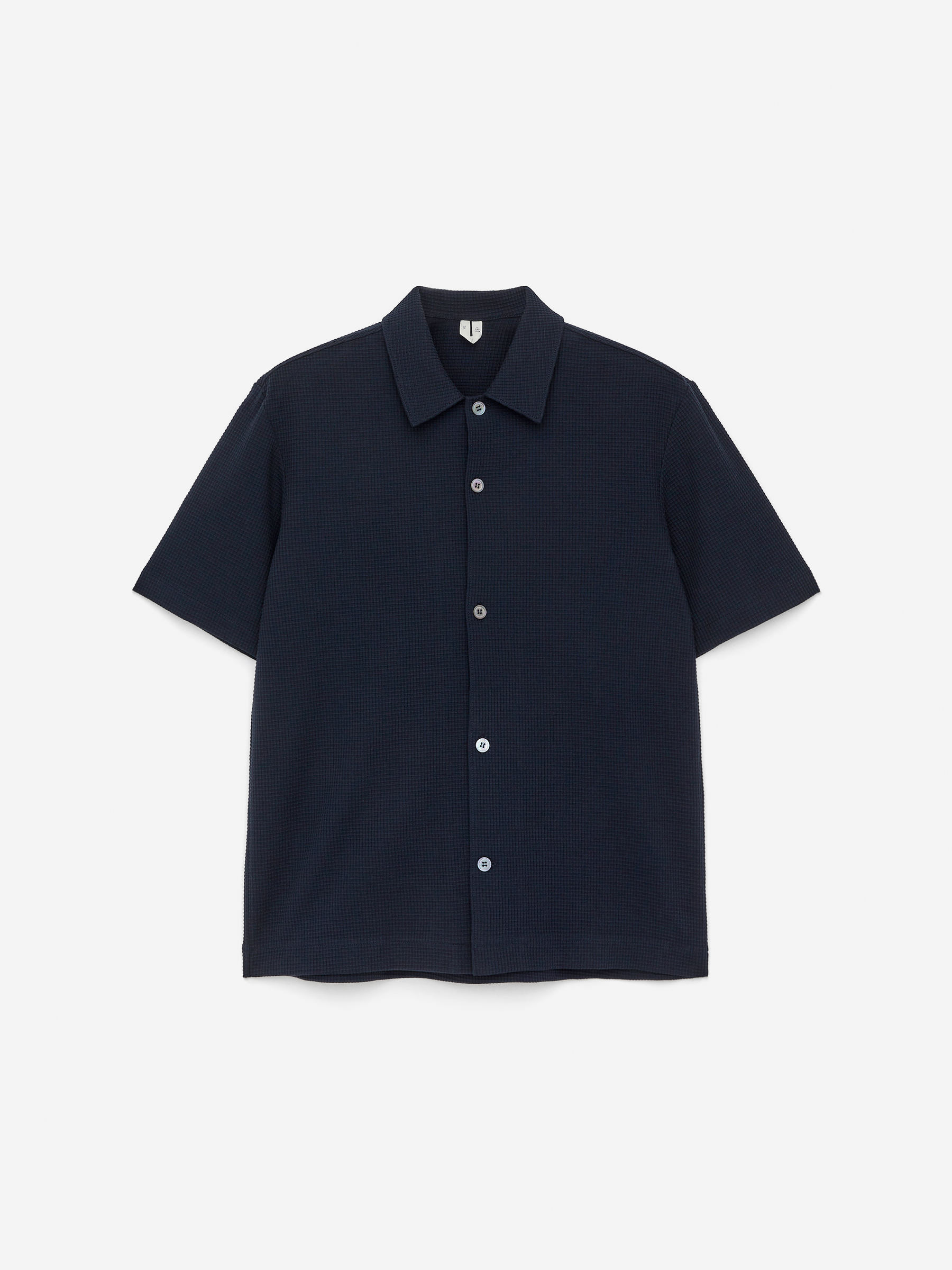 Waffle Jersey Shirt-Blue-15411