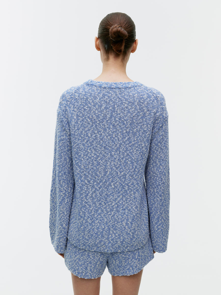 Open-Knit Jumper - Blue Melange - Regular fit - Women - 1236735001